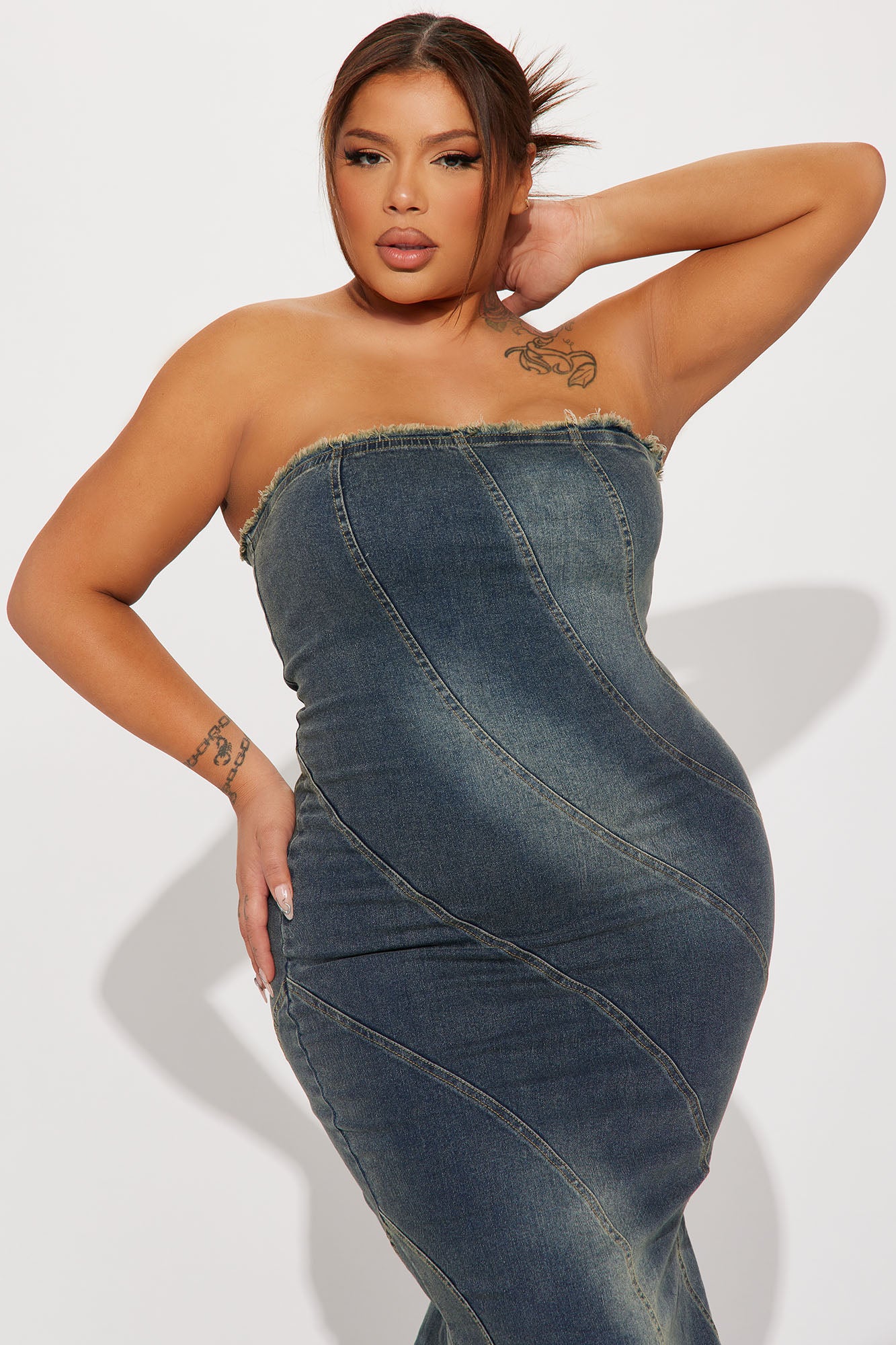 Dana Denim Maxi Dress - Denim - Image 9