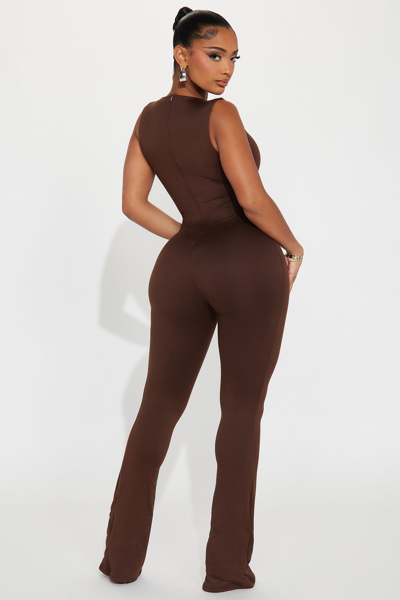 Got Me Obsessed Double Lined Jumpsuit  - Chocolate - Image 3