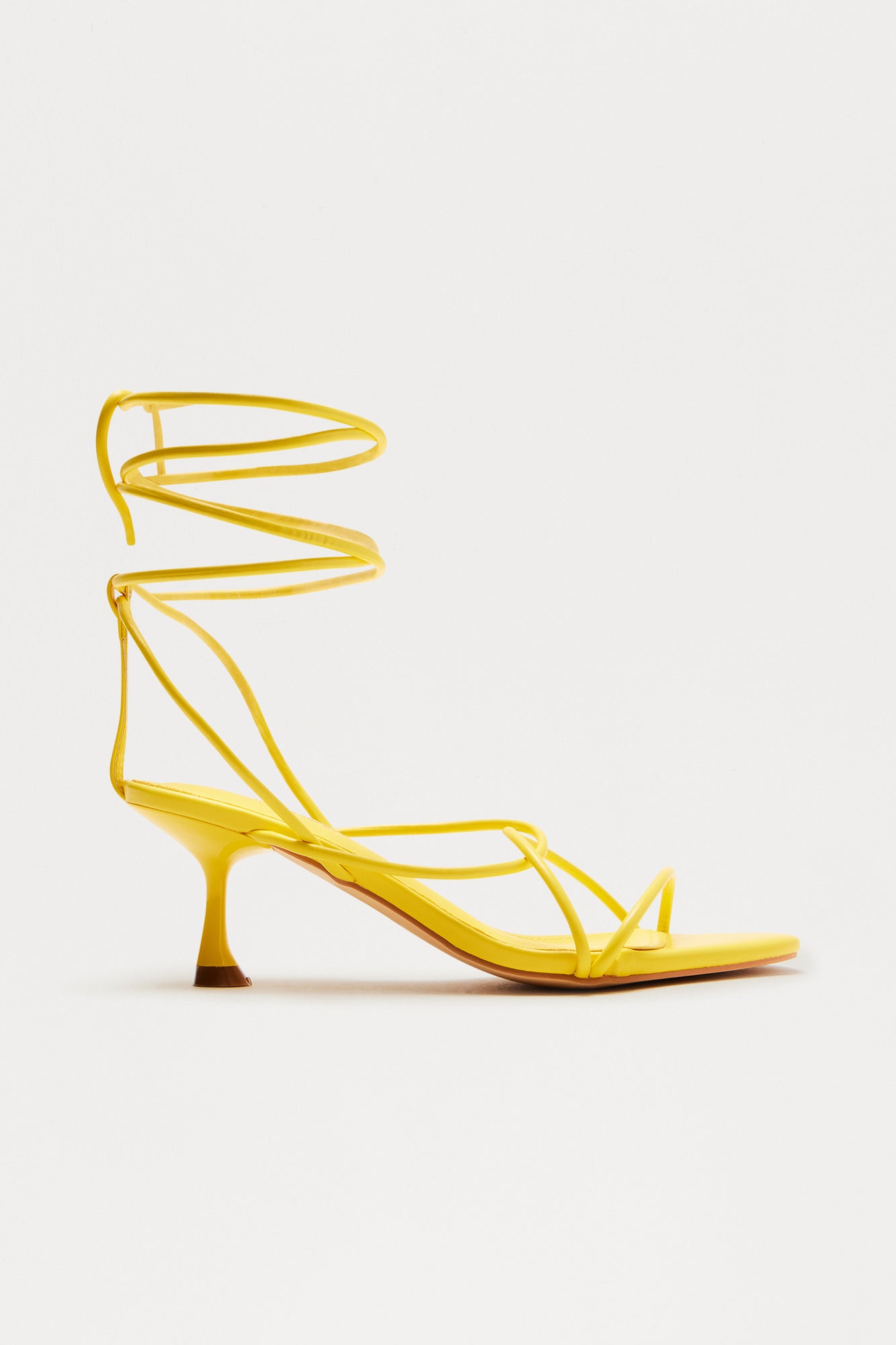 Zamie Wrap Up Heels - Yellow - Image 3