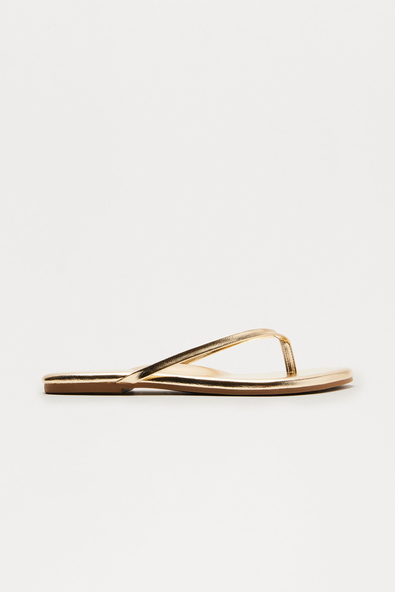 Carola Faux Patent Flip Flops - Gold - Image 3