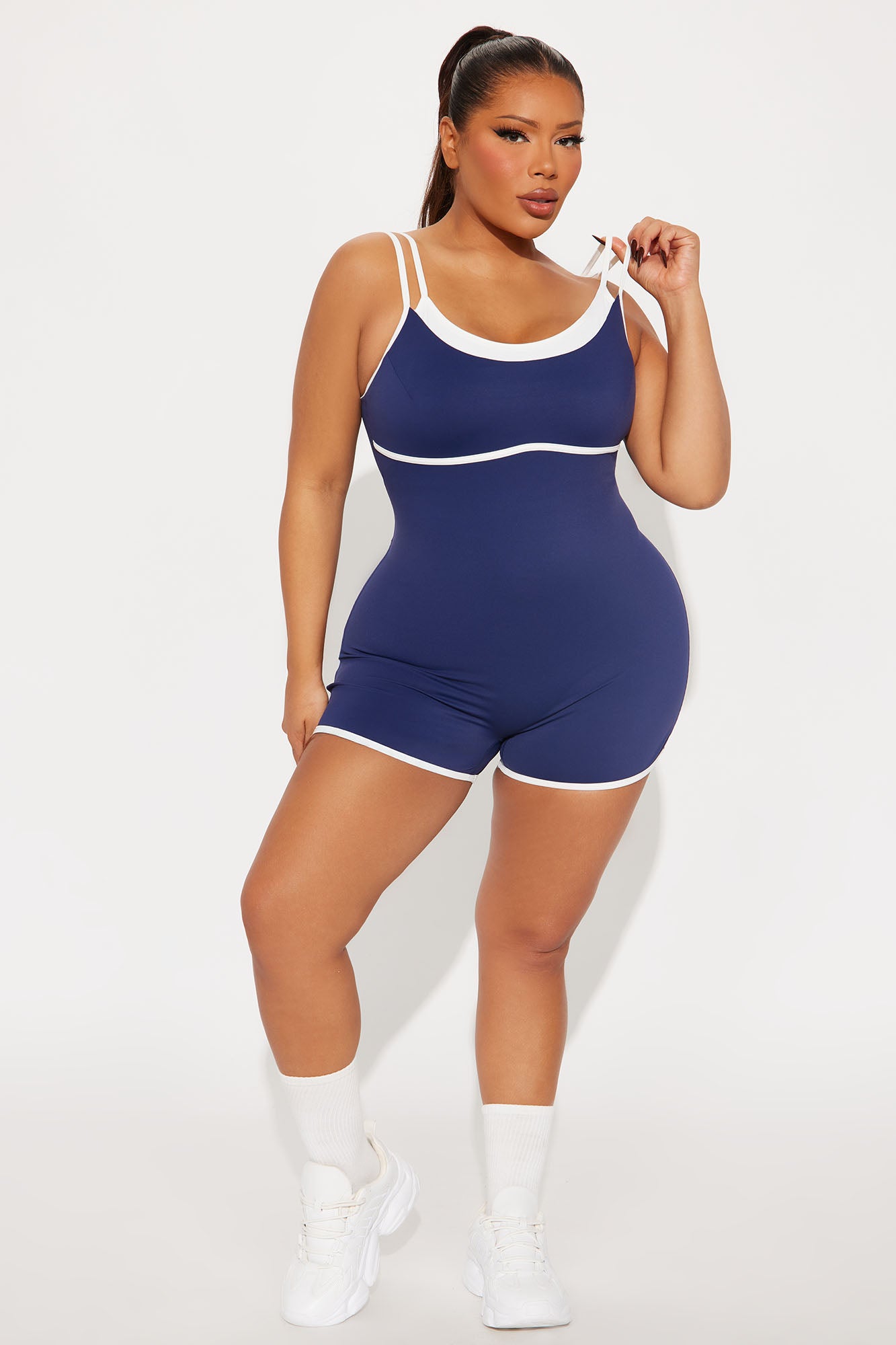 Run The Course Twofer Active Romper - Midnight Blue - Image 5