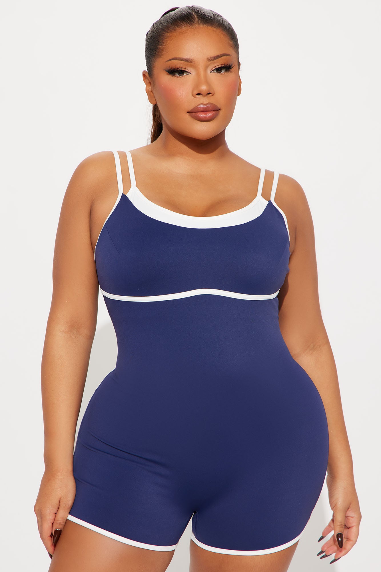Run The Course Twofer Active Romper - Midnight Blue - Image 4