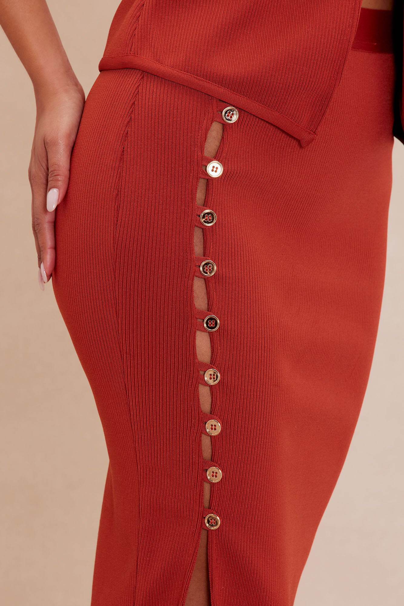 Bianca Bandage Midi Skirt Set - Rust - Image 3