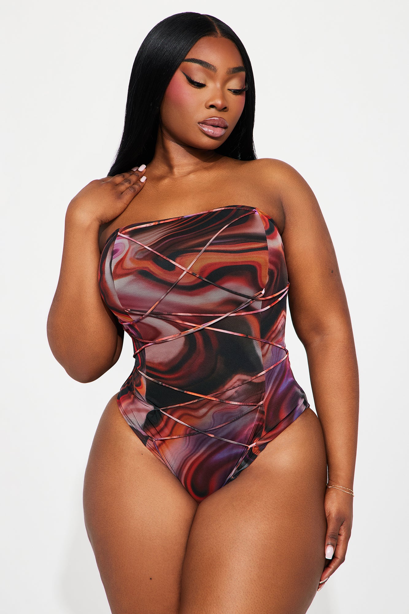 Caught In The Moment Mesh Bodysuit - Multi Color - Image 5