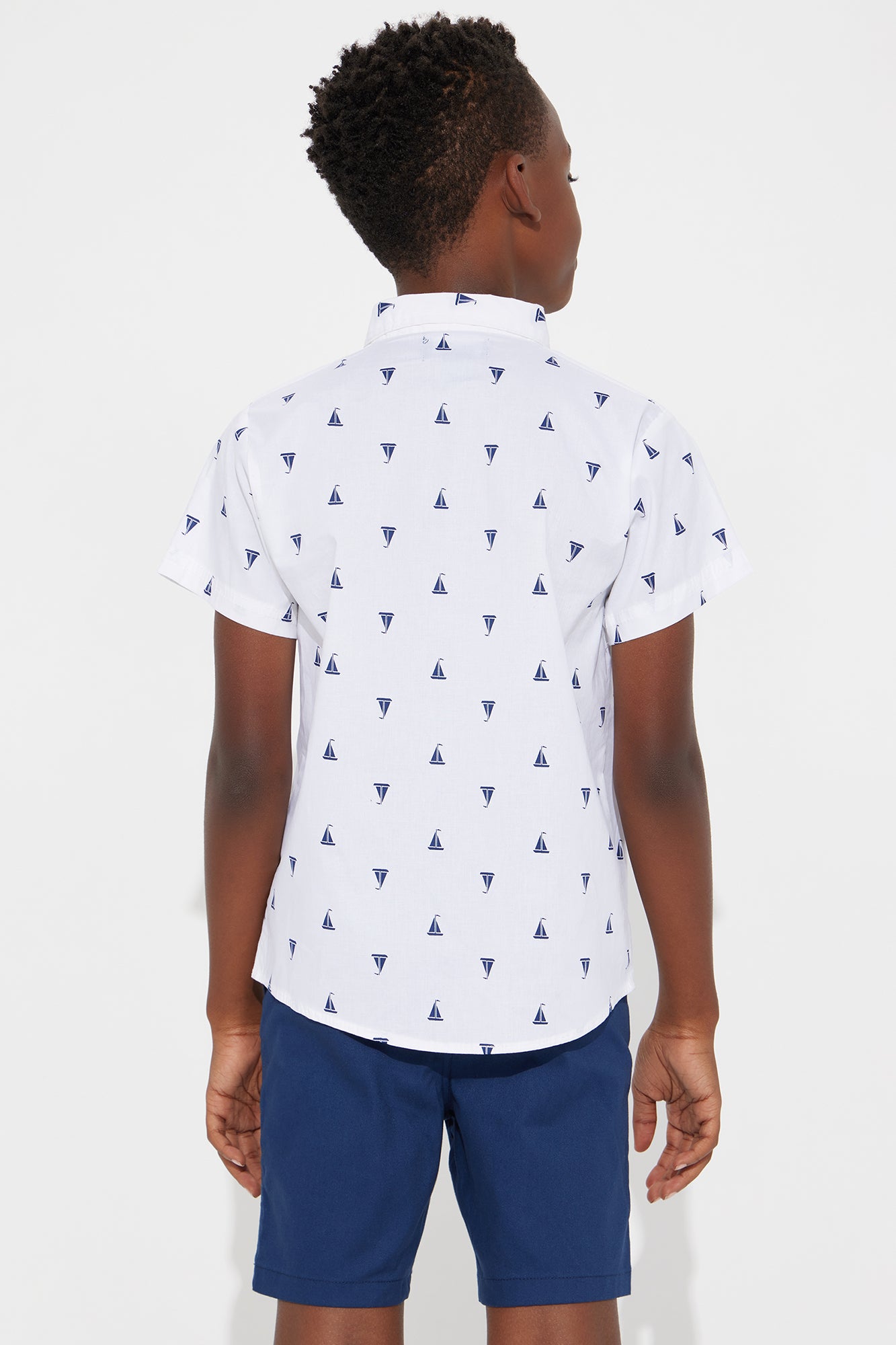 Mini Yacht Kid Matching Short Set - Blue/combo - Image 3