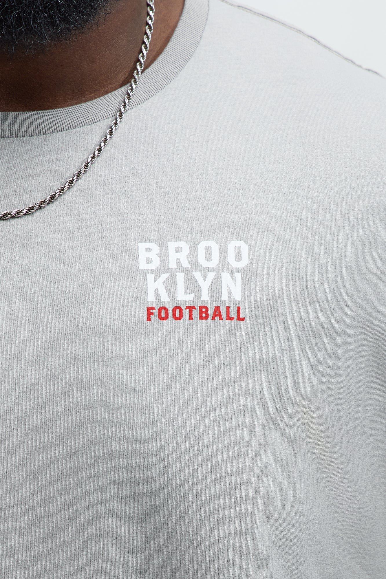 Brooklyn Basketball Oversized Short Sleeve Tee - Grey - Image 6