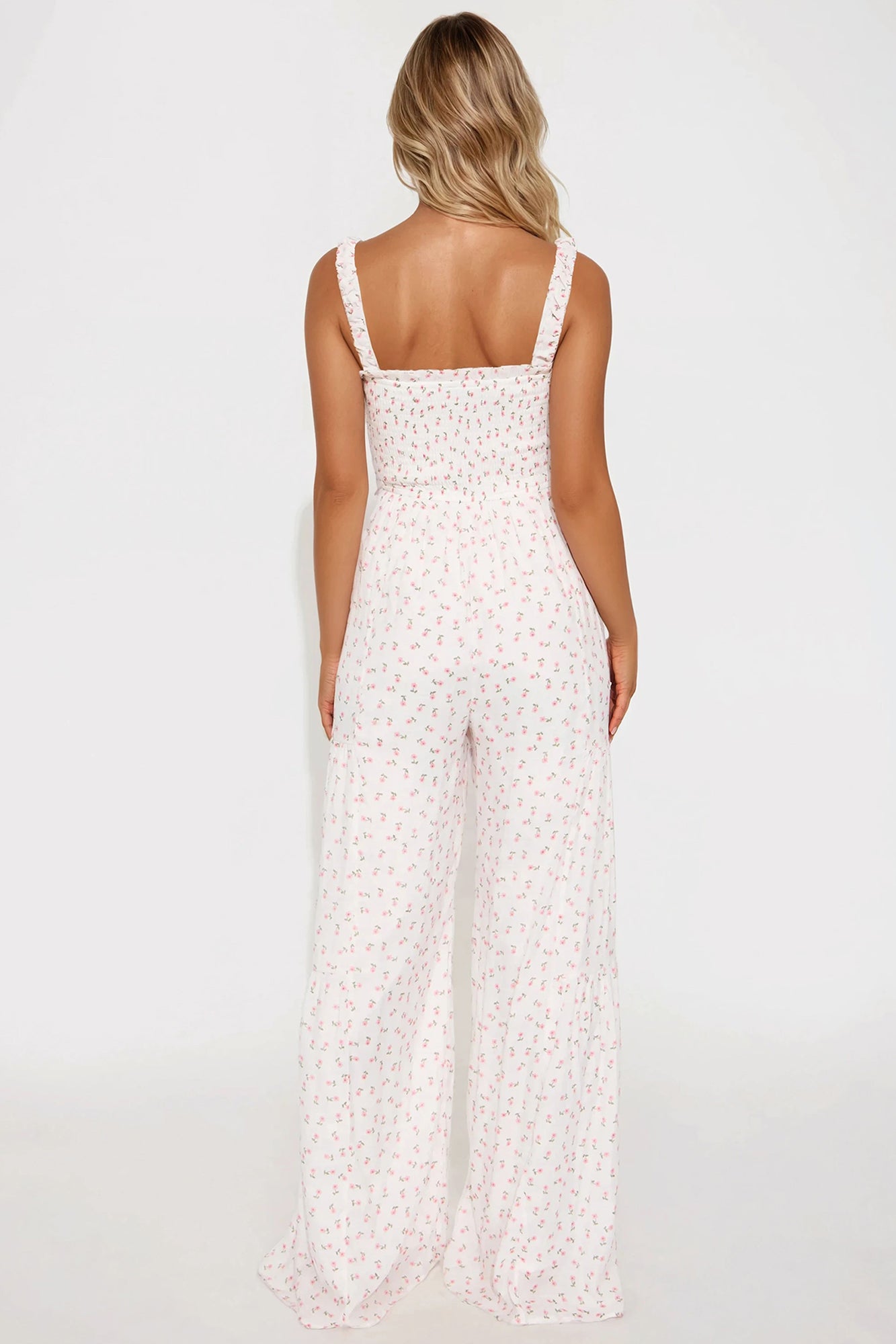 Adeline Flower Print Jumpsuit - White/combo - Image 3