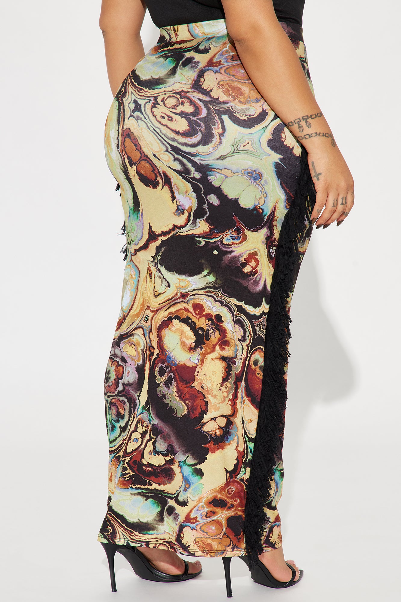 All At Once Fringe Maxi Skirt - Yellow/combo - Image 6