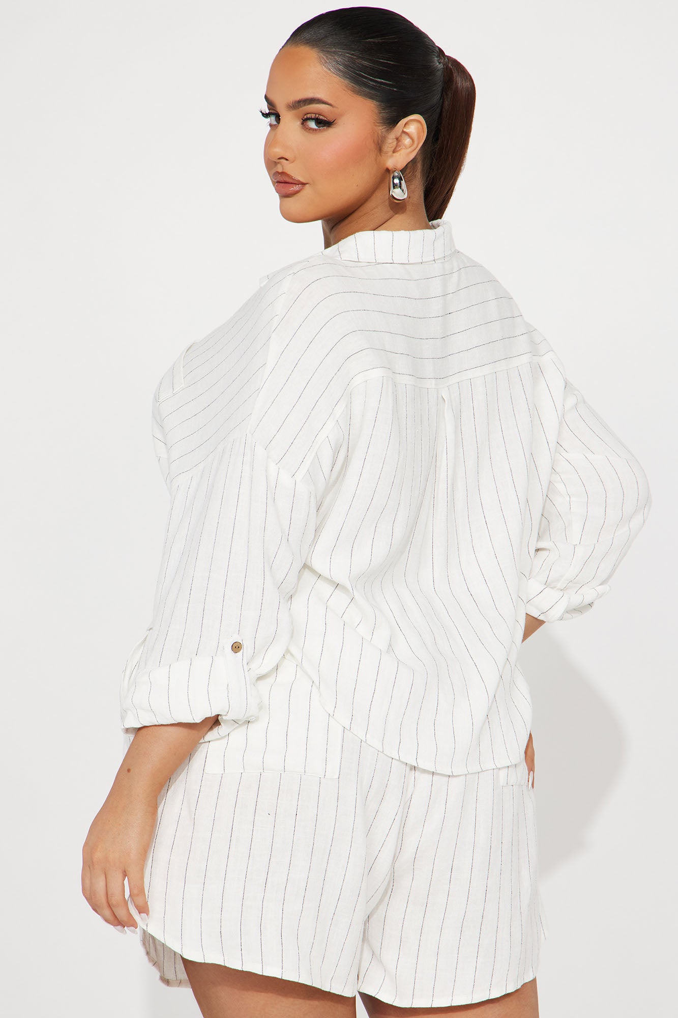Lora Linen Short Set - White - Image 6