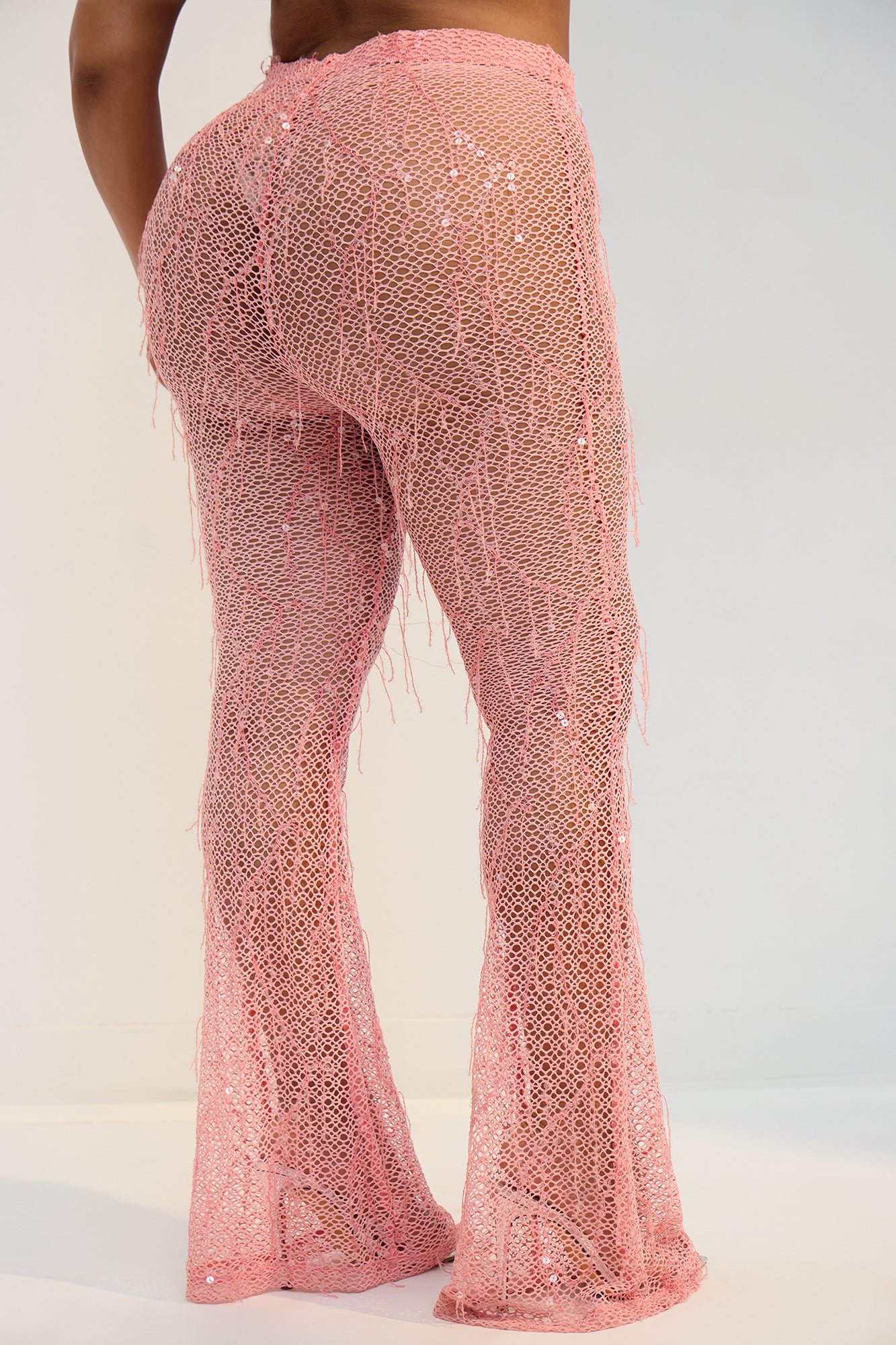 Drinks On Me Sequin Cover Up Pants - Coral - Image 6