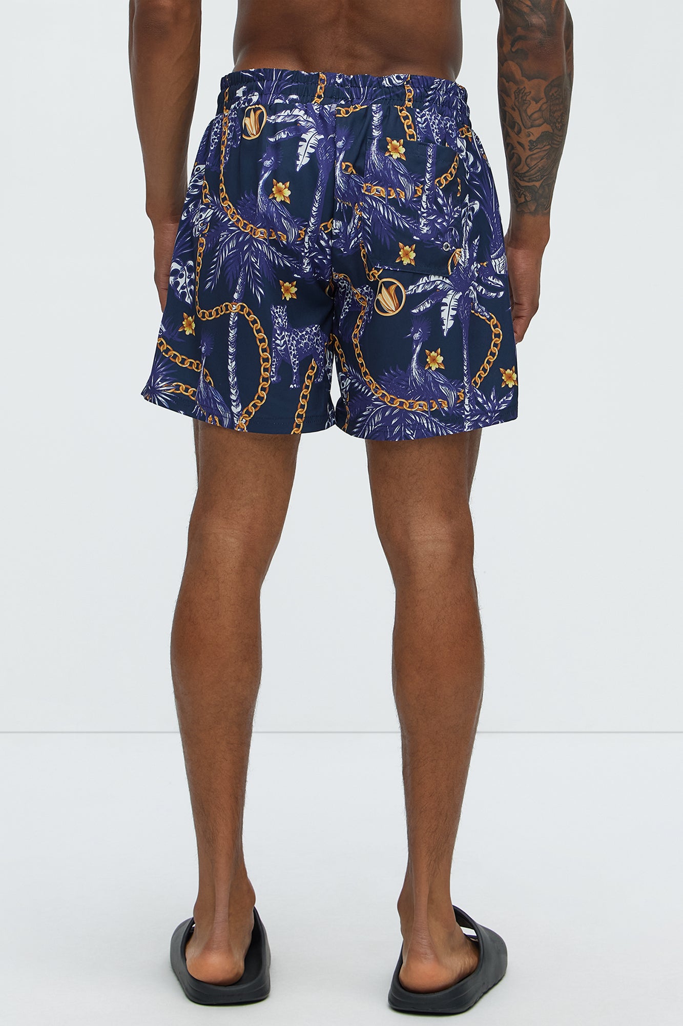 Chain Link Swim Mid Trunk - Navy/combo - Image 4