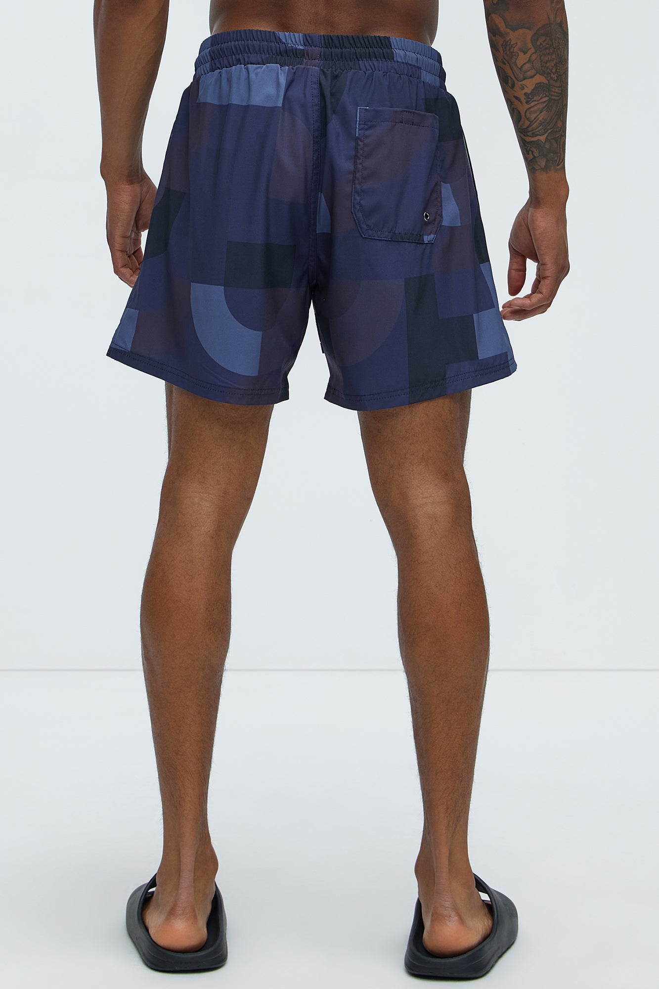 Night Out Geometric Swim Classic Trunk - Navy/combo - Image 4
