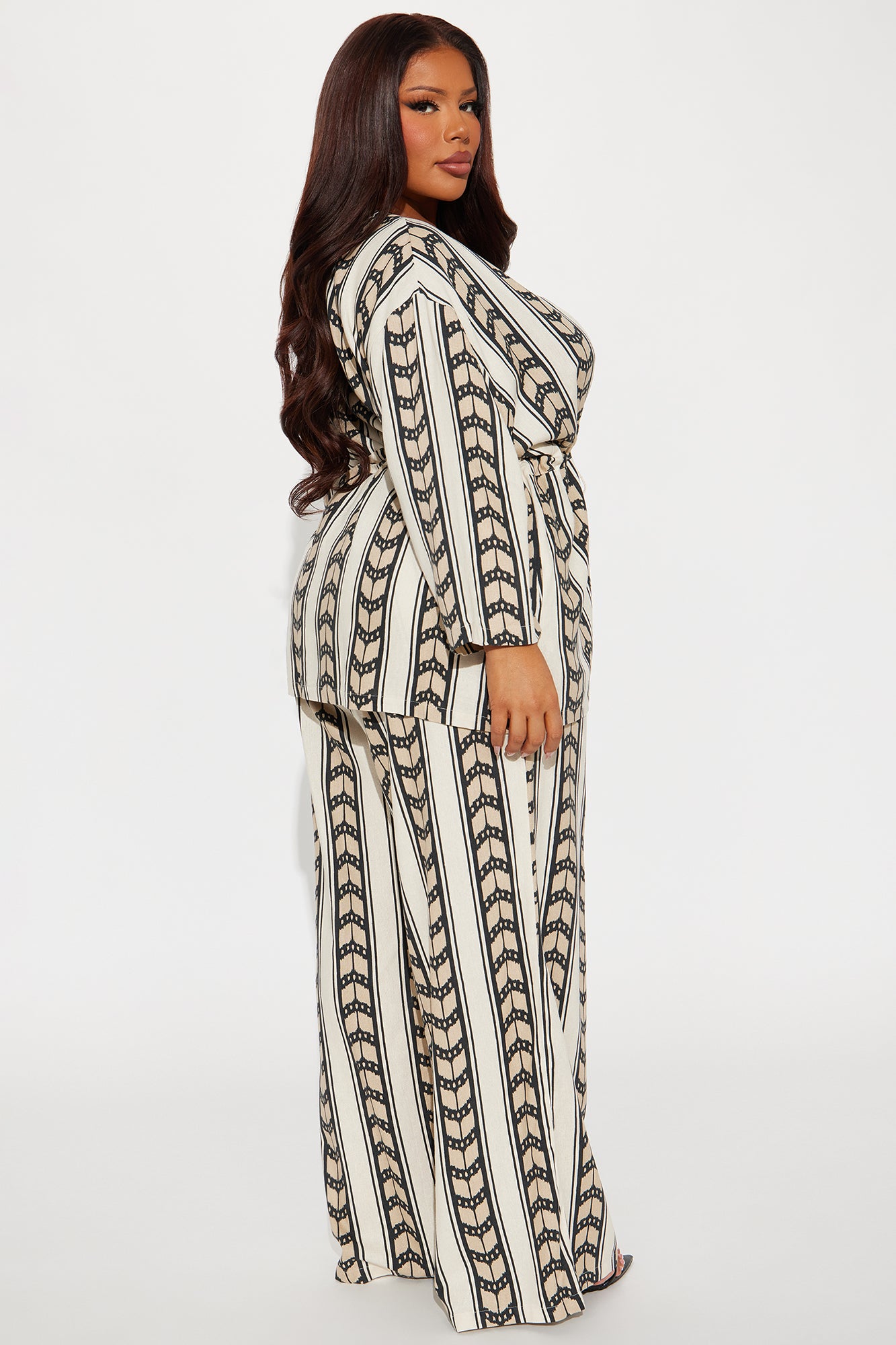 Boho Beach Linen Pant Set - Taupe/combo - Image 6