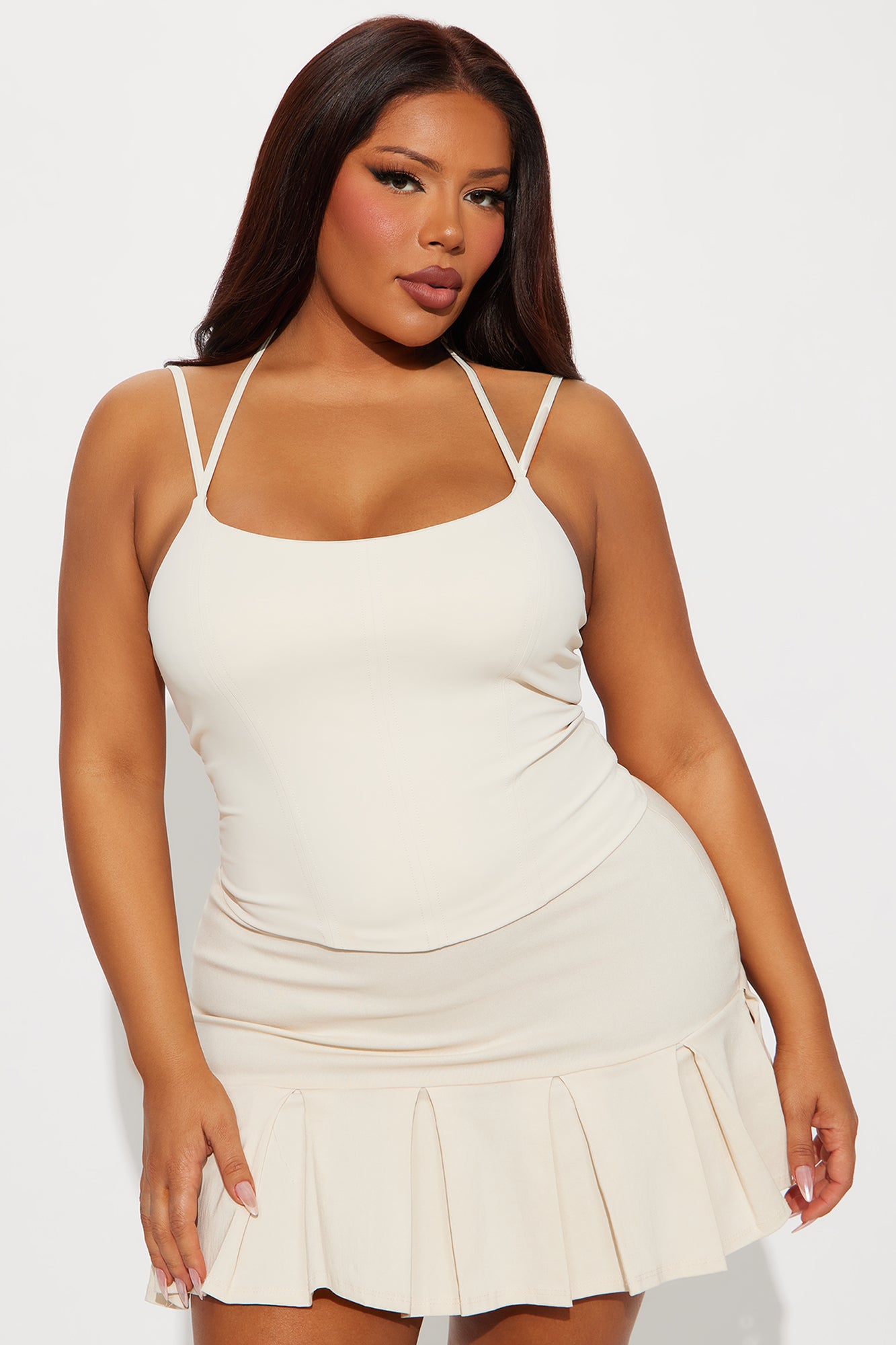 Vera Cami Halter Top - Cream - Image 4