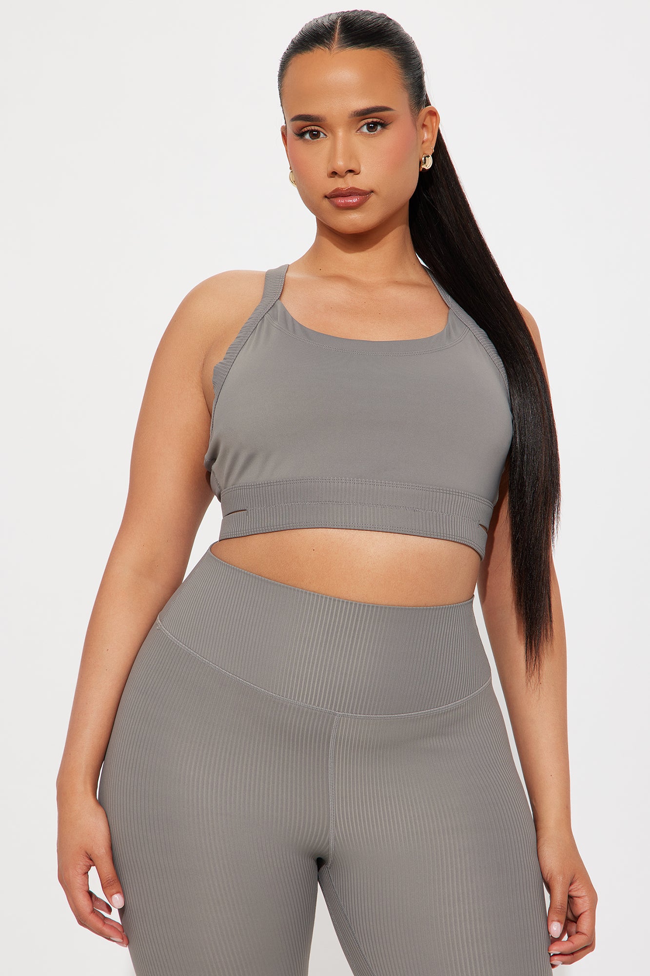 Breath Control Ribbed Active Set - Charcoal - Image 5