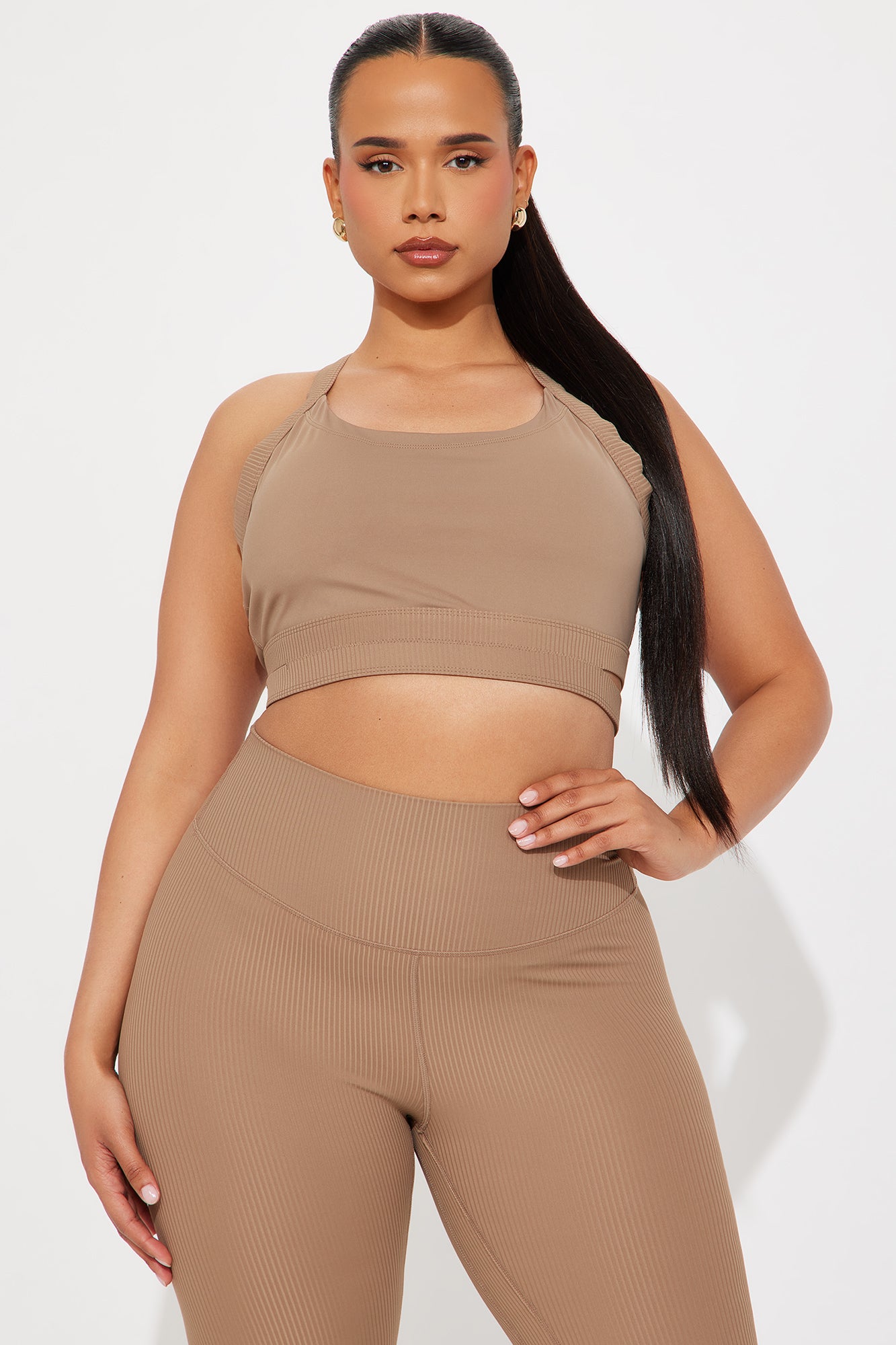 Breath Control Ribbed Active Set - Mocha - Image 5