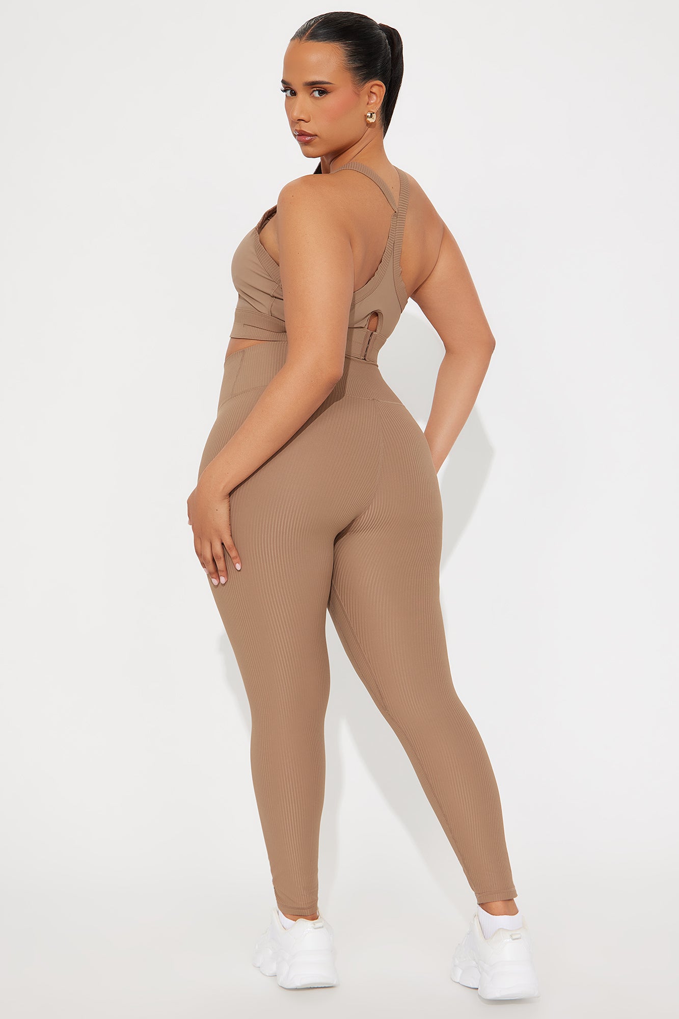 Breath Control Ribbed Active Set - Mocha - Image 6