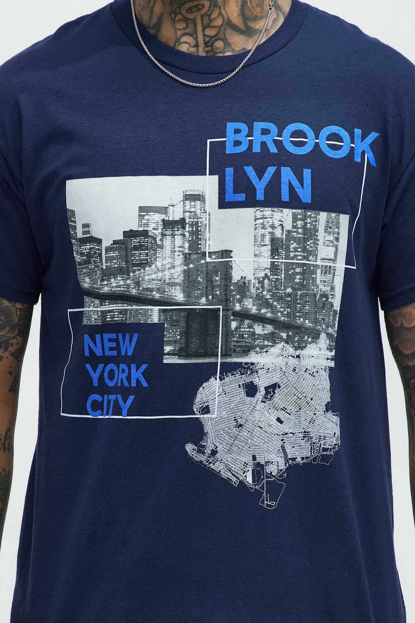 Brooklyn Bridge And Tunnel Short Sleeve Tee - Navy - Image 3