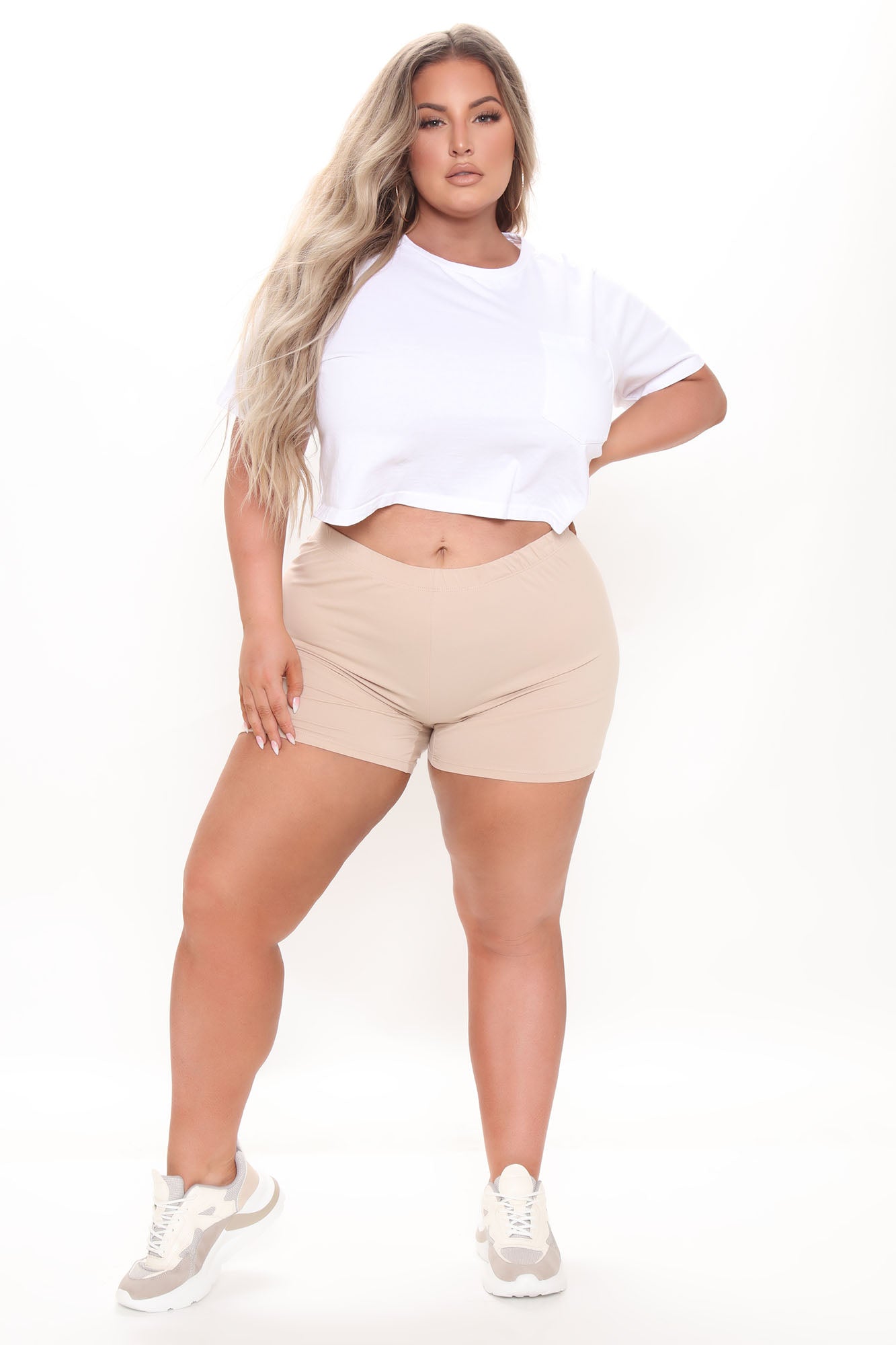 Plain Jane Mini Shorts - Taupe - Image 5