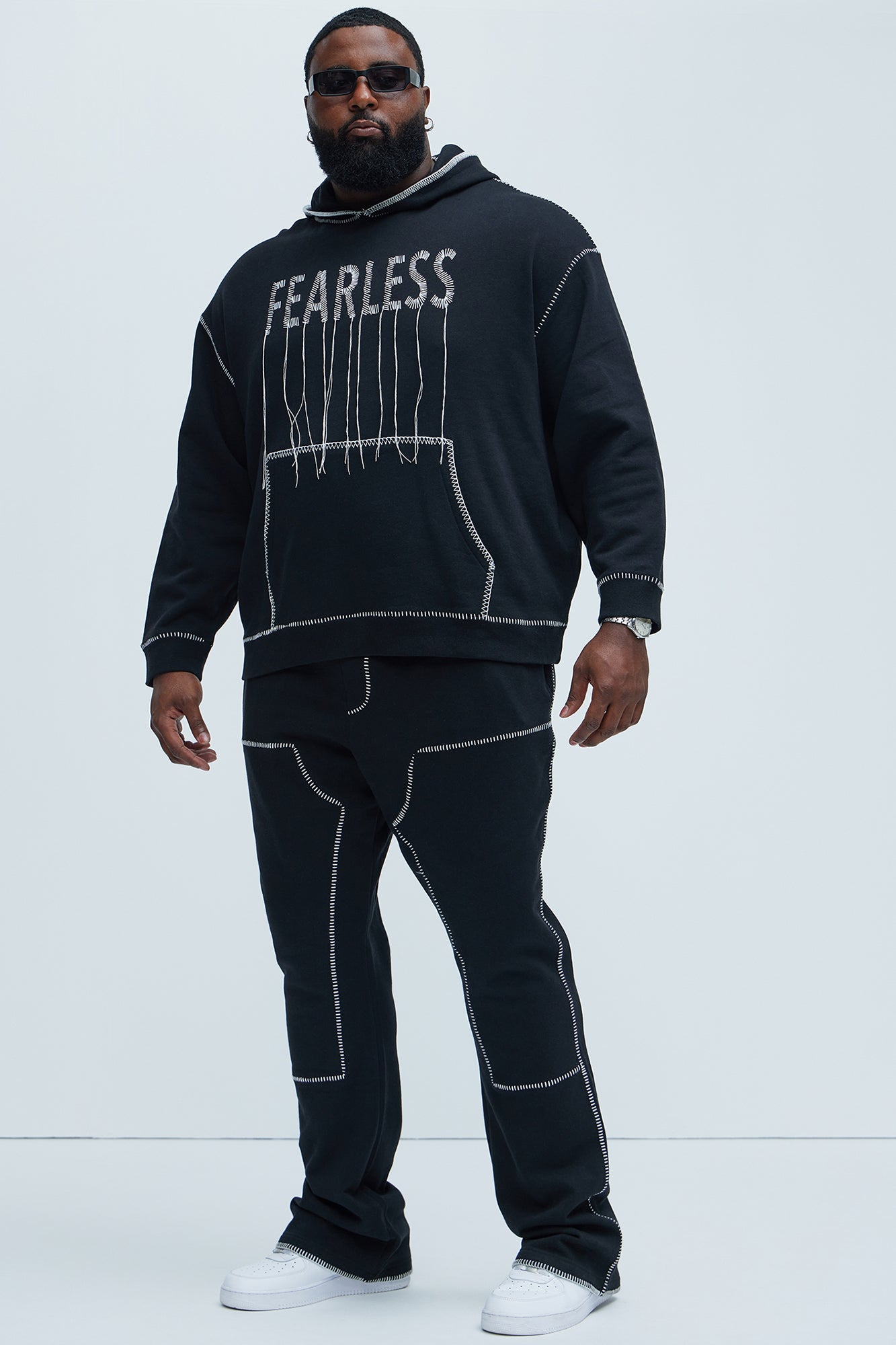 Tyson Stitch Skinny Flared Sweatpants - Black - Image 6