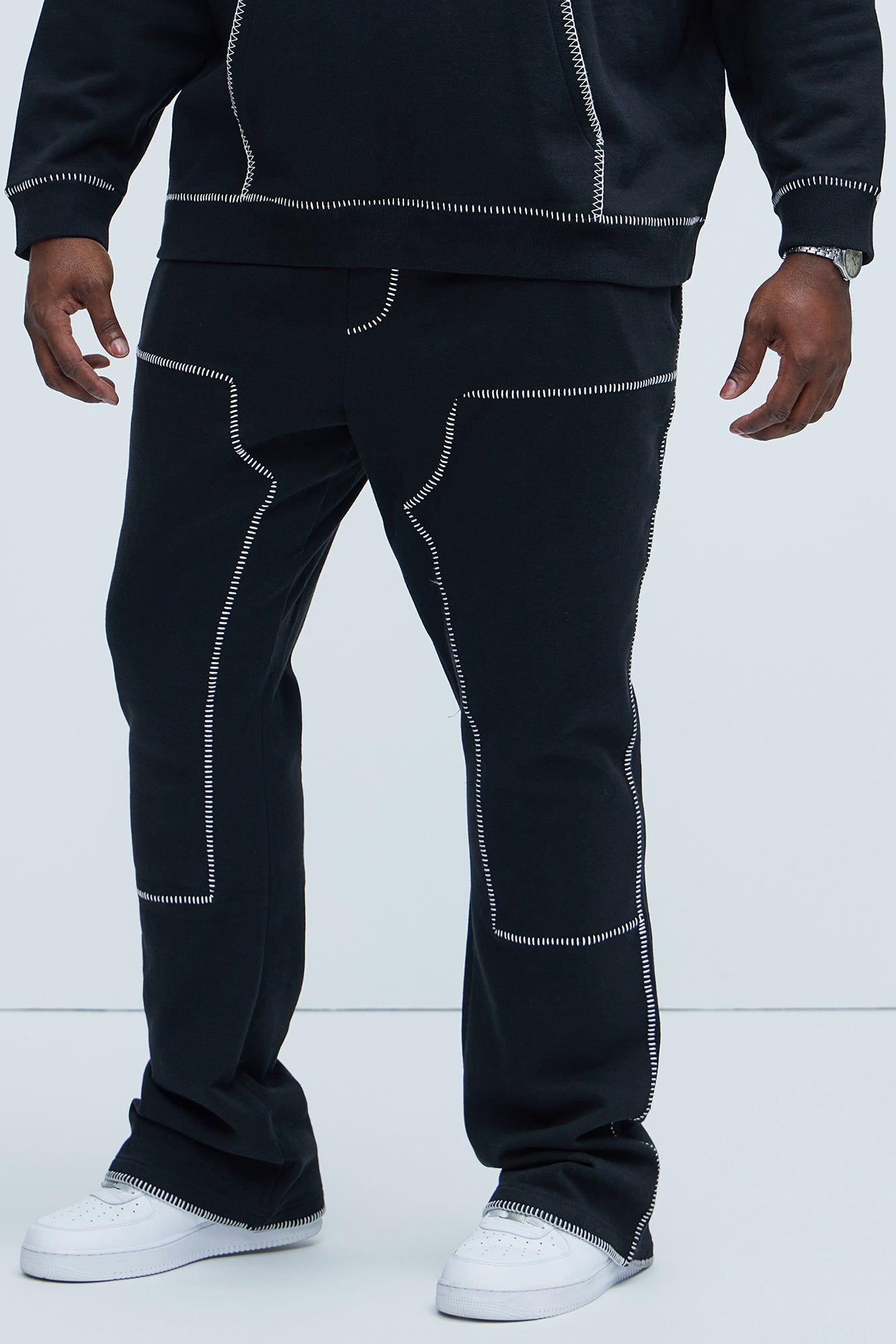 Tyson Stitch Skinny Flared Sweatpants - Black - Image 5