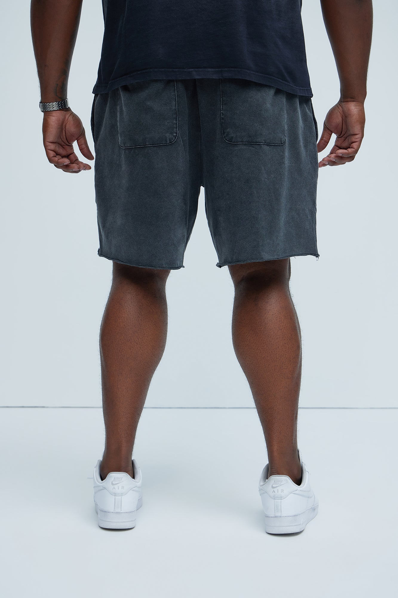 Mayzen Relaxed Shorts - Black Wash - Image 8