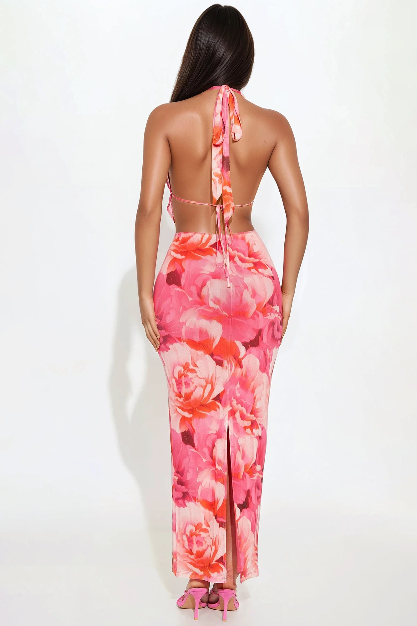 Alexandra Mesh Maxi Skirt Set - Pink - Image 3