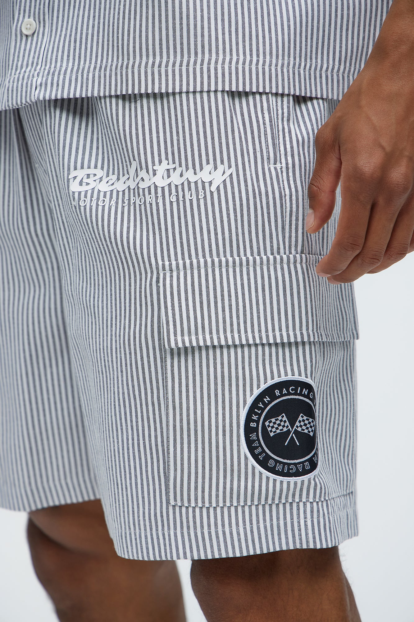 Bedstuy Patch Relaxed Shorts - Black/White - Image 4