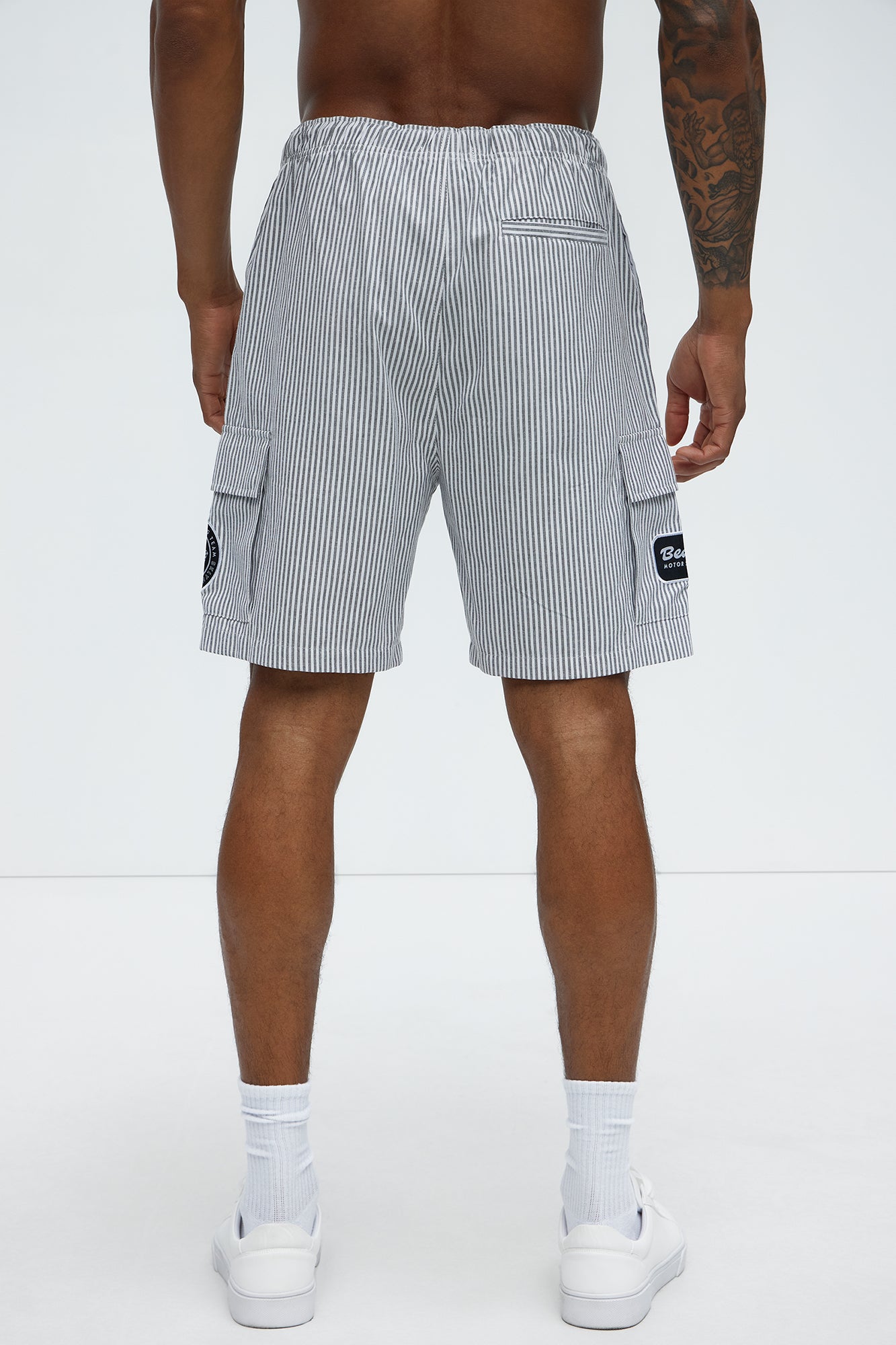 Bedstuy Patch Relaxed Shorts - Black/White - Image 5