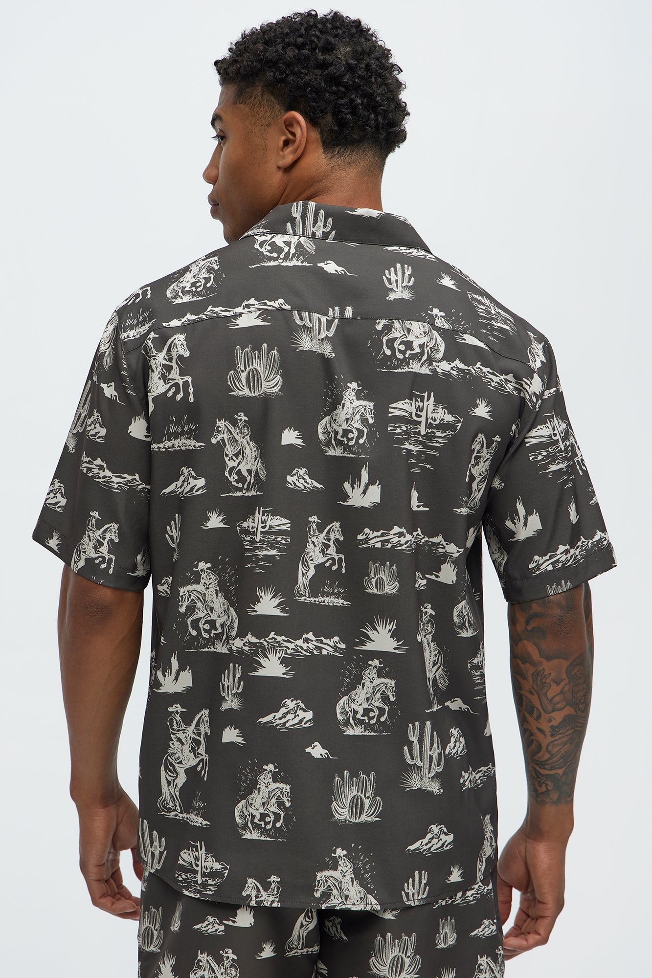 Wild West Button Up Shirt - Brown/combo - Image 4
