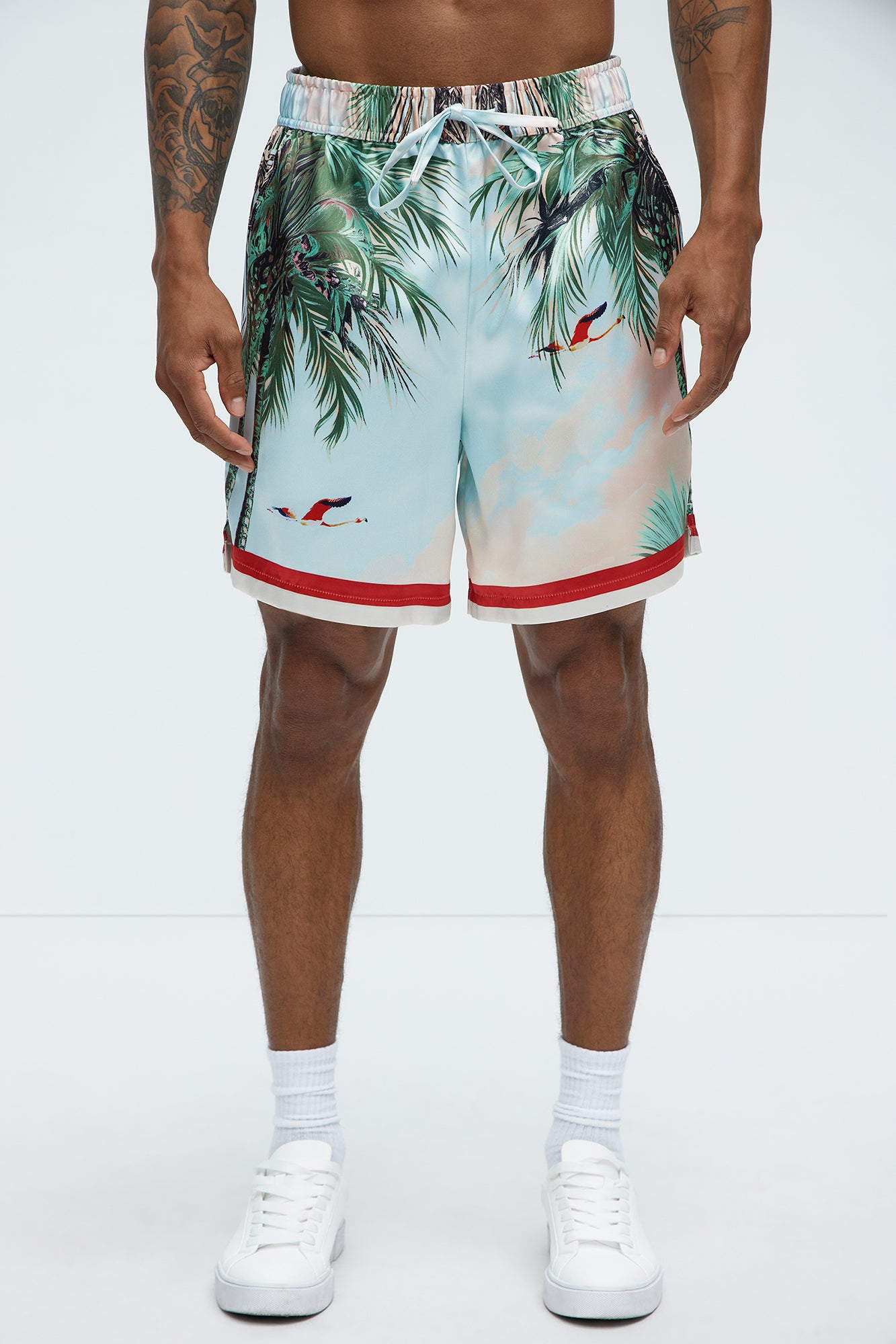 Flamingo And Palm Resort Shorts - Multi Color - Image 3