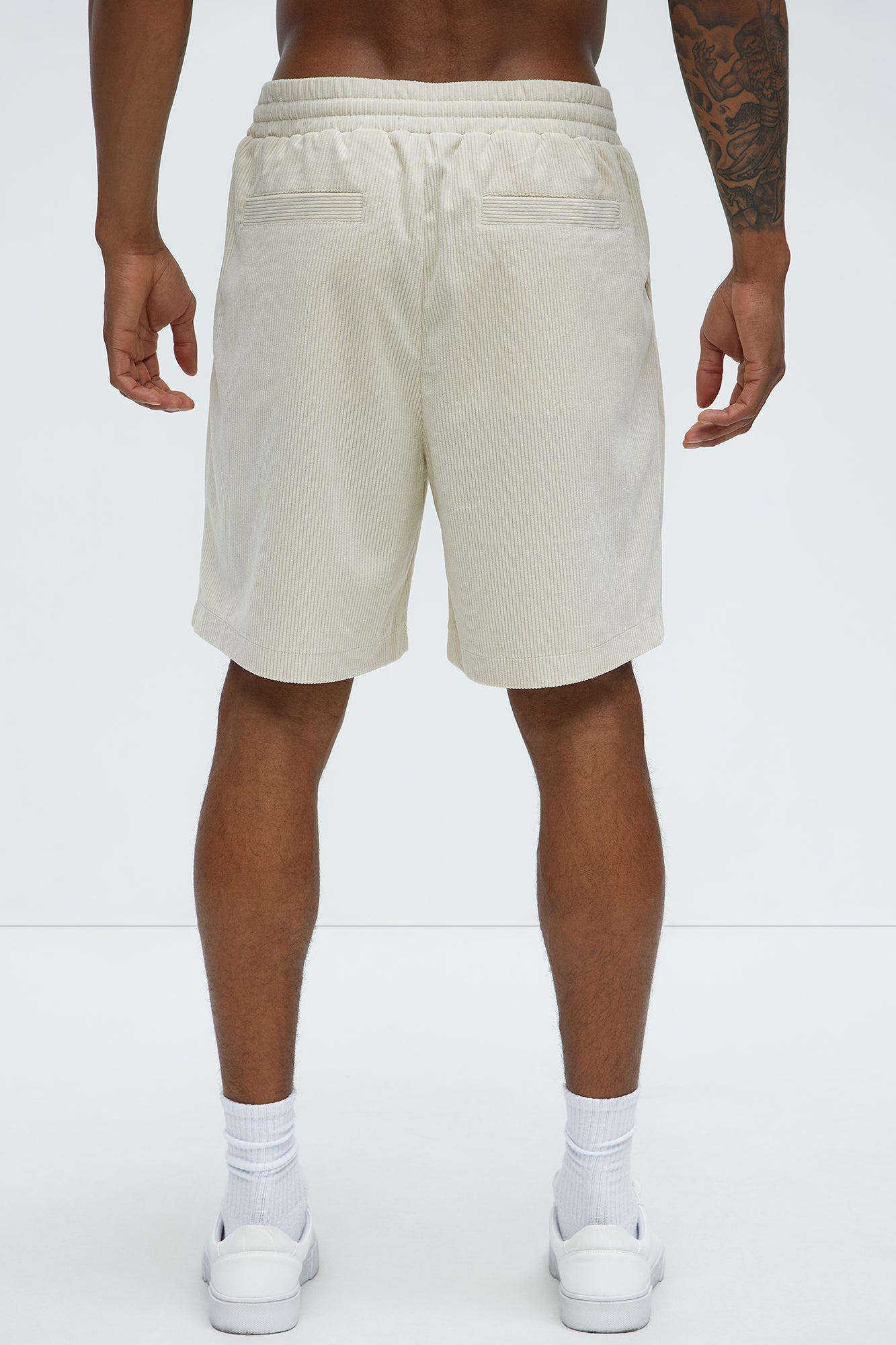 Beau Relaxed Corduroy Shorts - Cream - Image 4