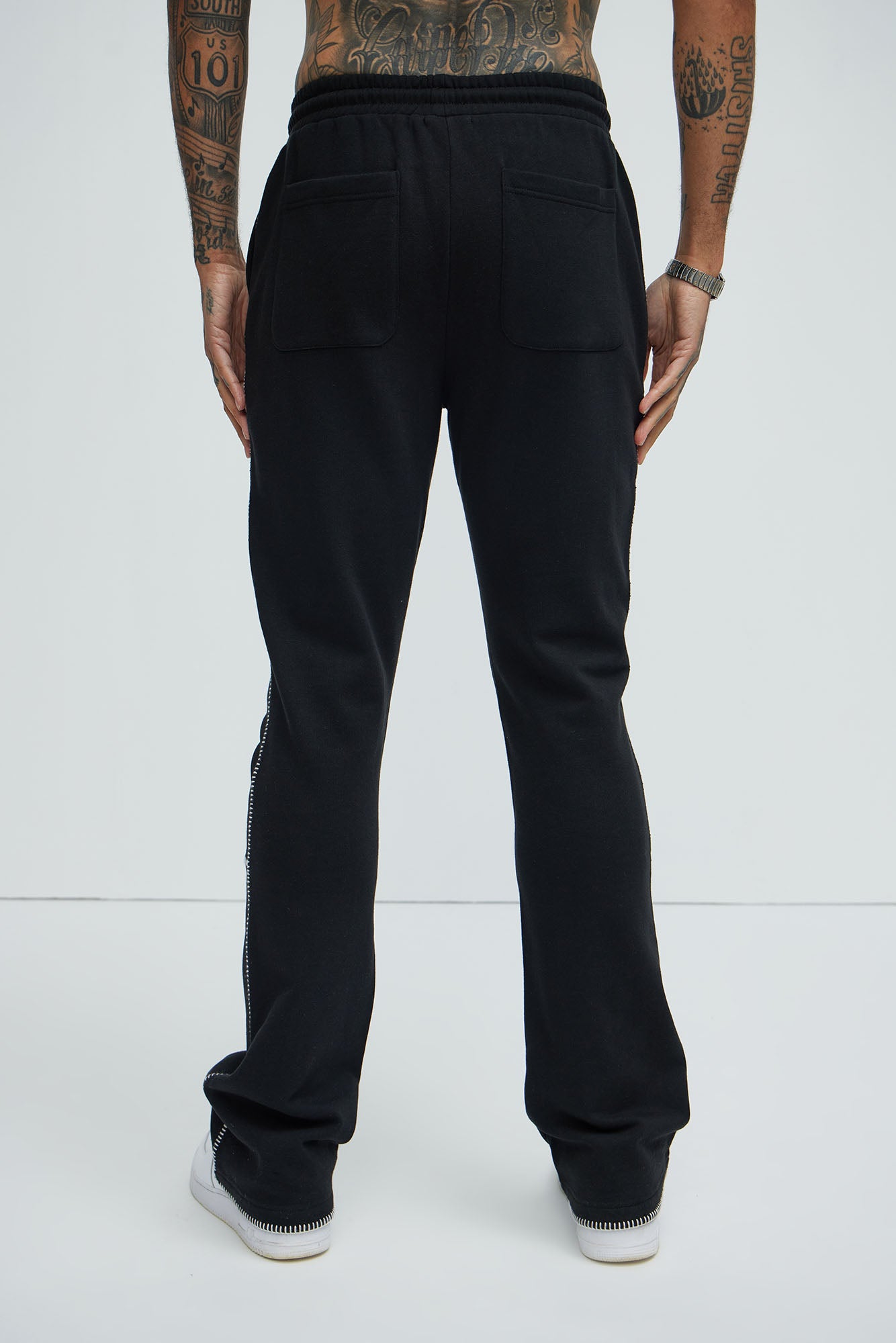 Tyson Stitch Skinny Flared Sweatpants - Black - Image 4