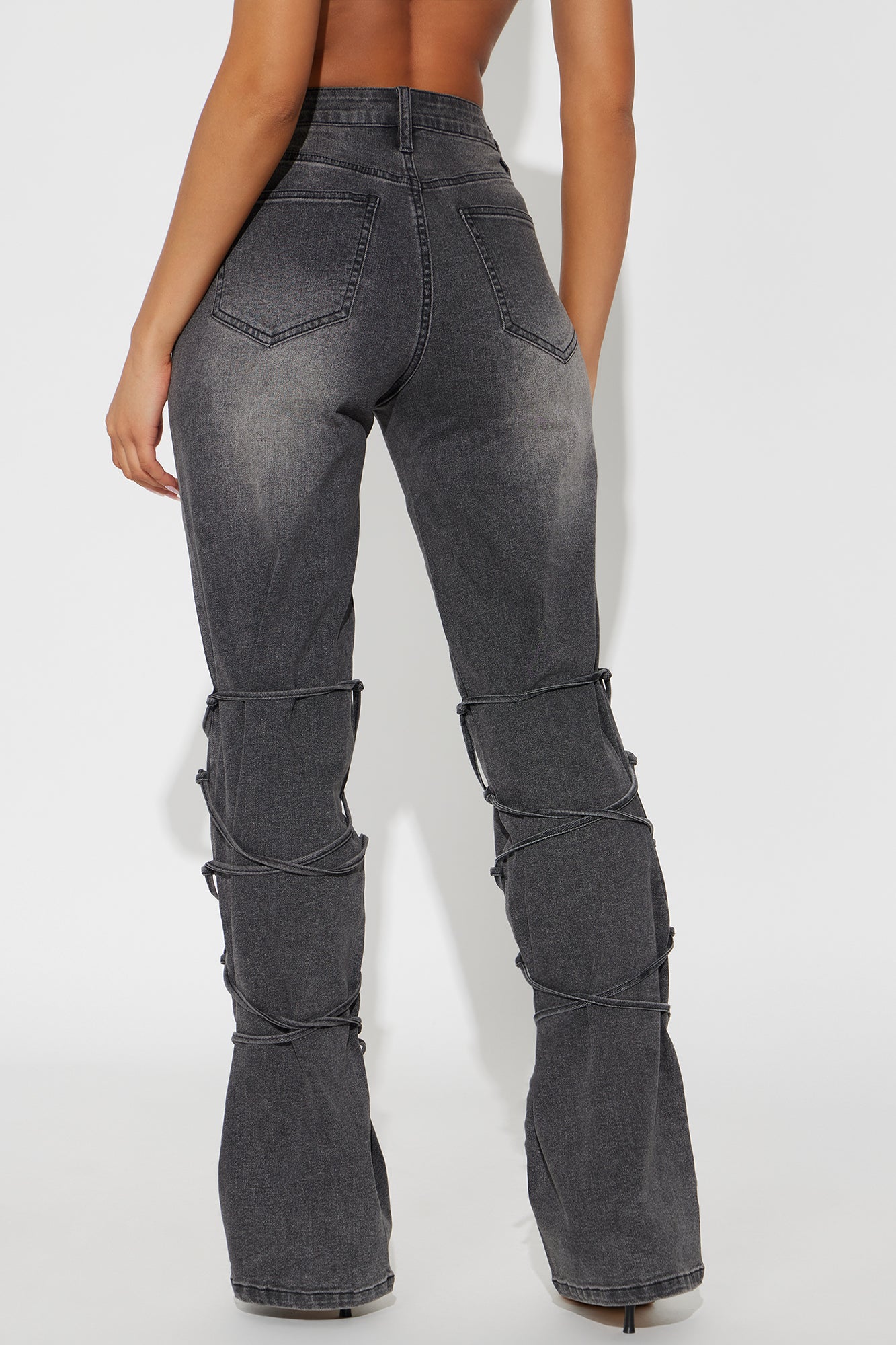 Be For Real Womens High Rise Bootcut Jeans - Black Wash - Image 4