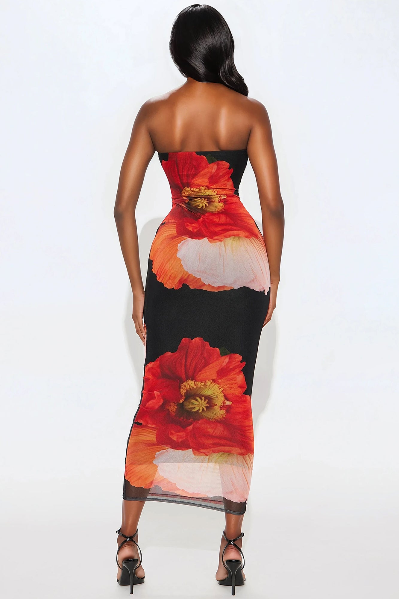 Divine Floral Mesh Maxi Dress - Black/combo - Image 3