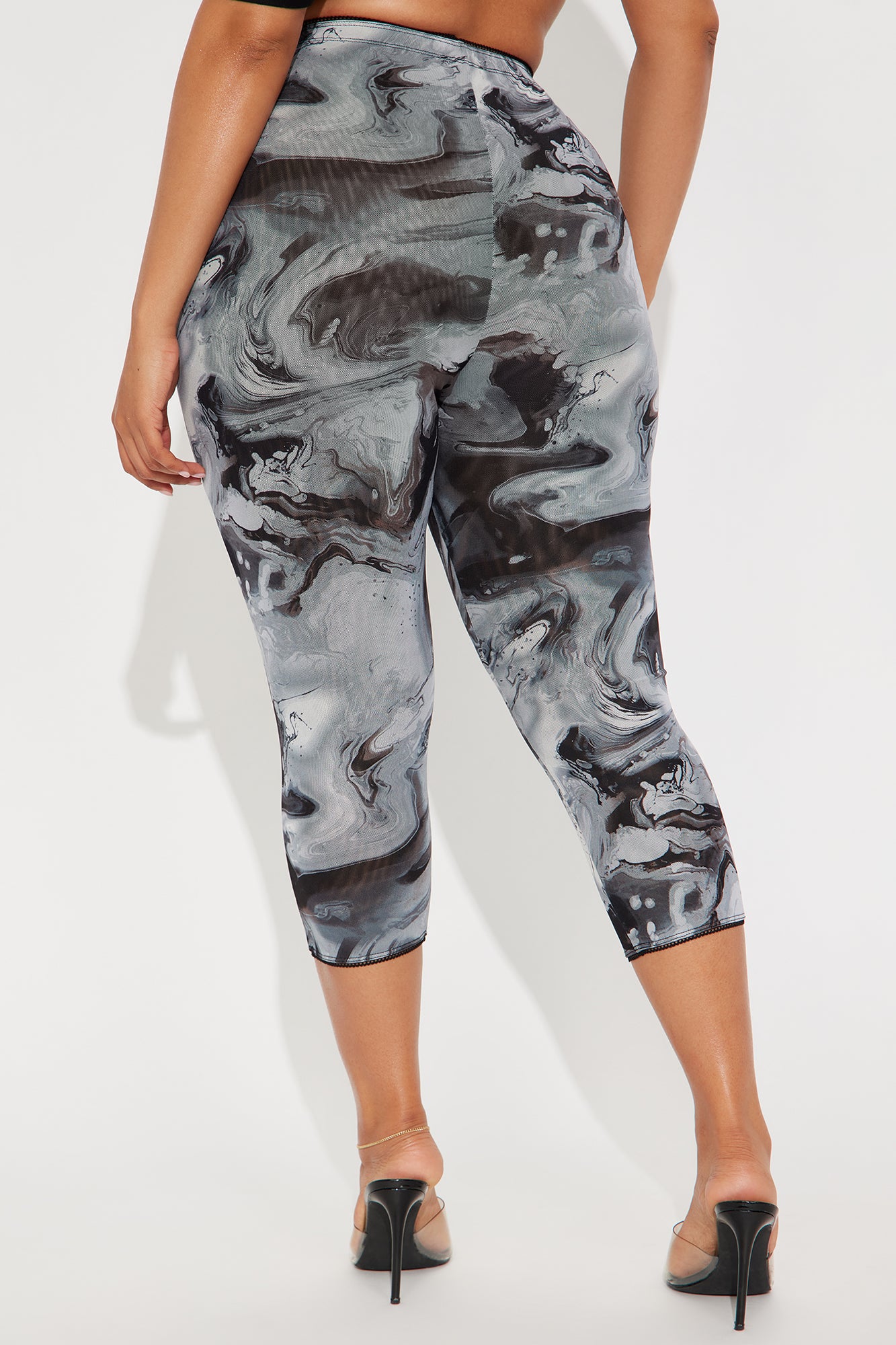 Maya Mesh Capri Legging - Grey - Image 6