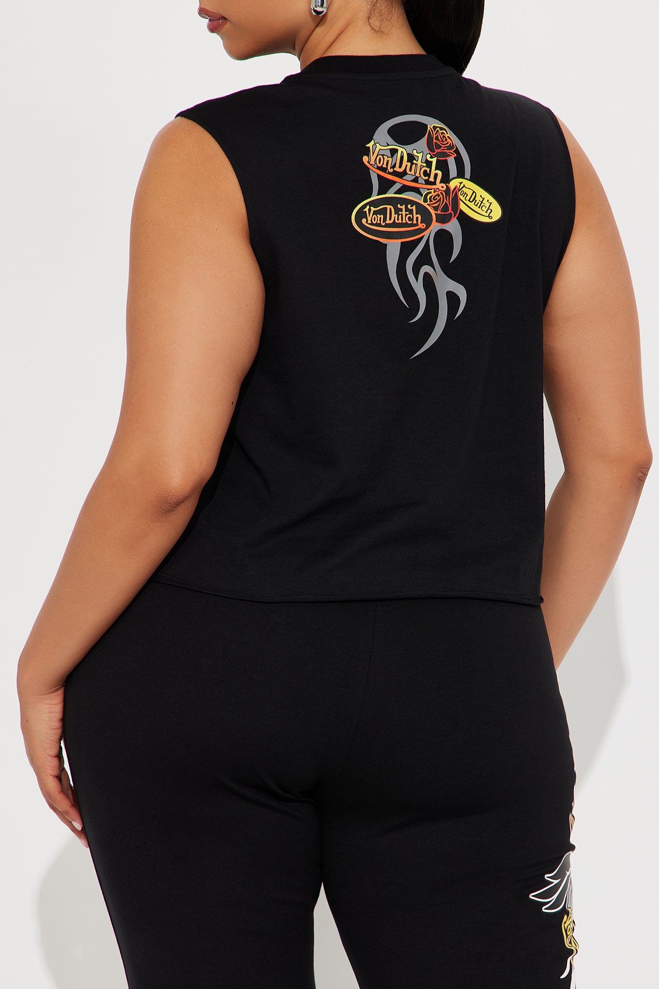 Von Dutch Fiery Heart Muscle Tee - Black - Image 9