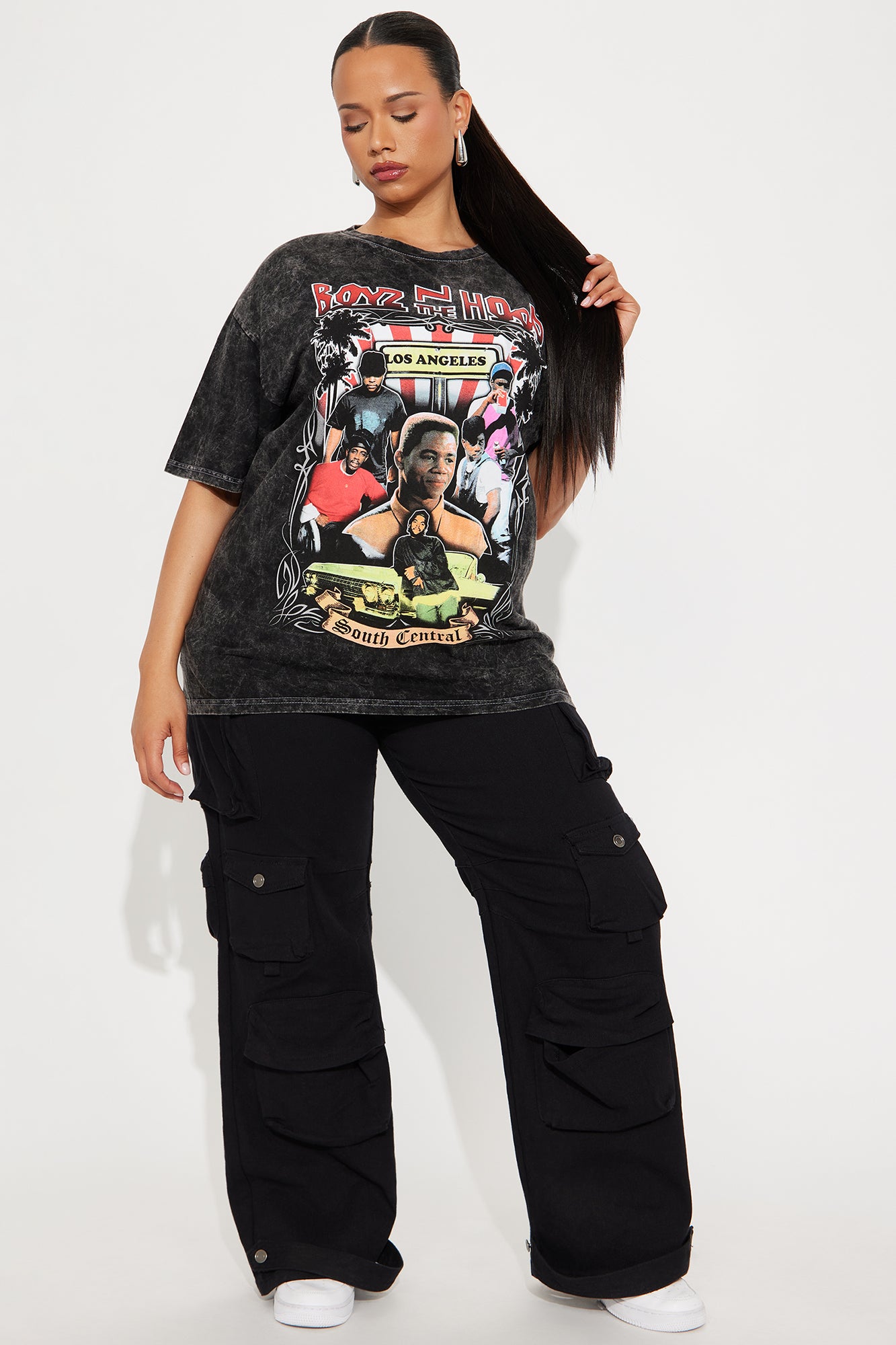 Boyz N The Hood Washed Oversized Tee - Black - Image 7