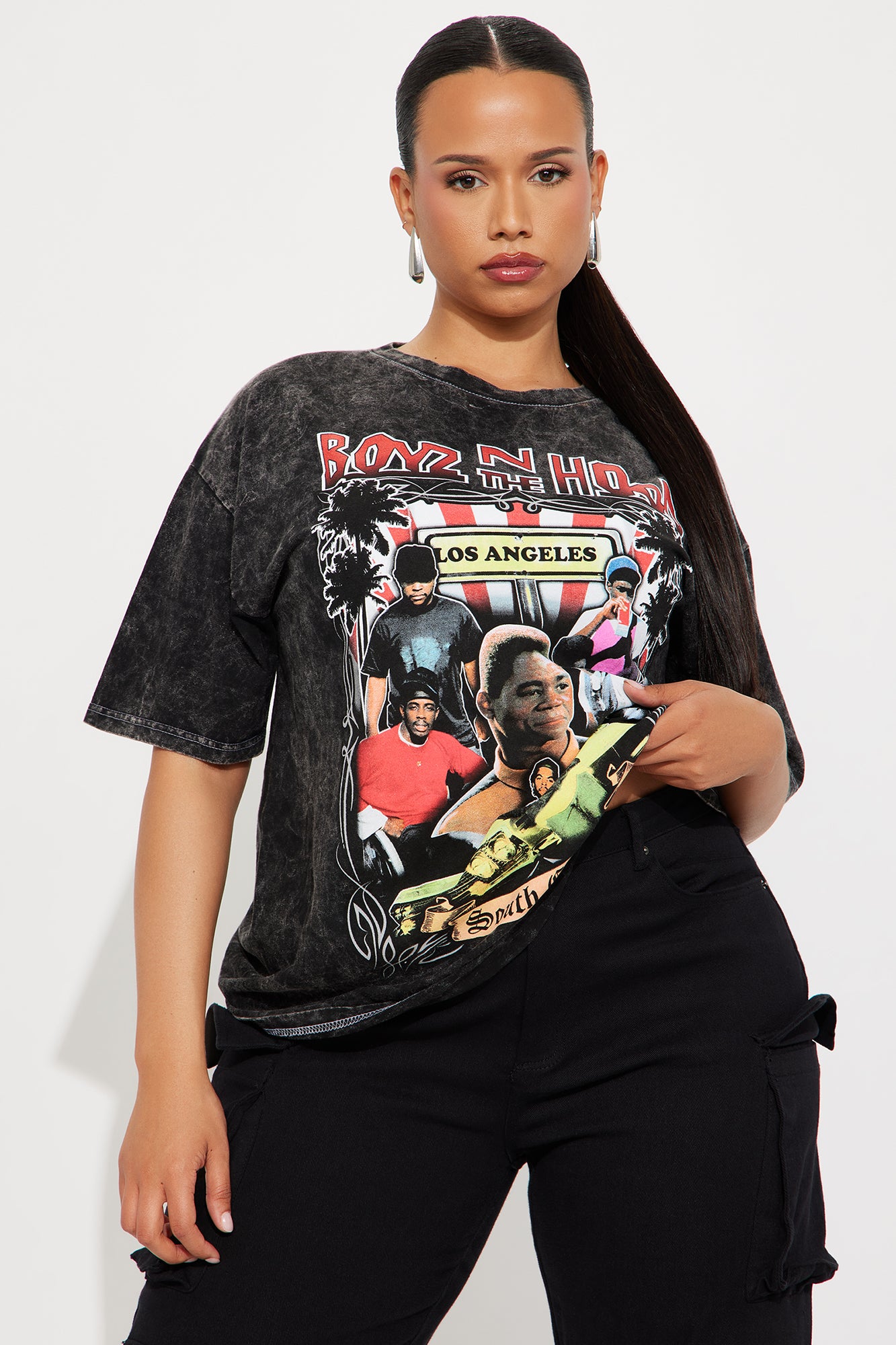 Boyz N The Hood Washed Oversized Tee - Black - Image 6