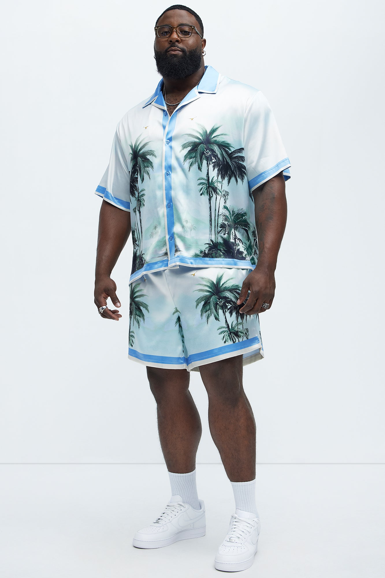 Cockatiel And Palm Resort Button Up Shirt - Multi Color - Image 5