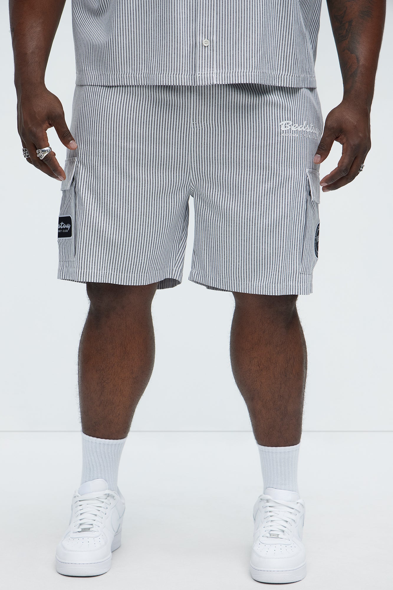 Bedstuy Patch Relaxed Shorts - Black/White - Image 6
