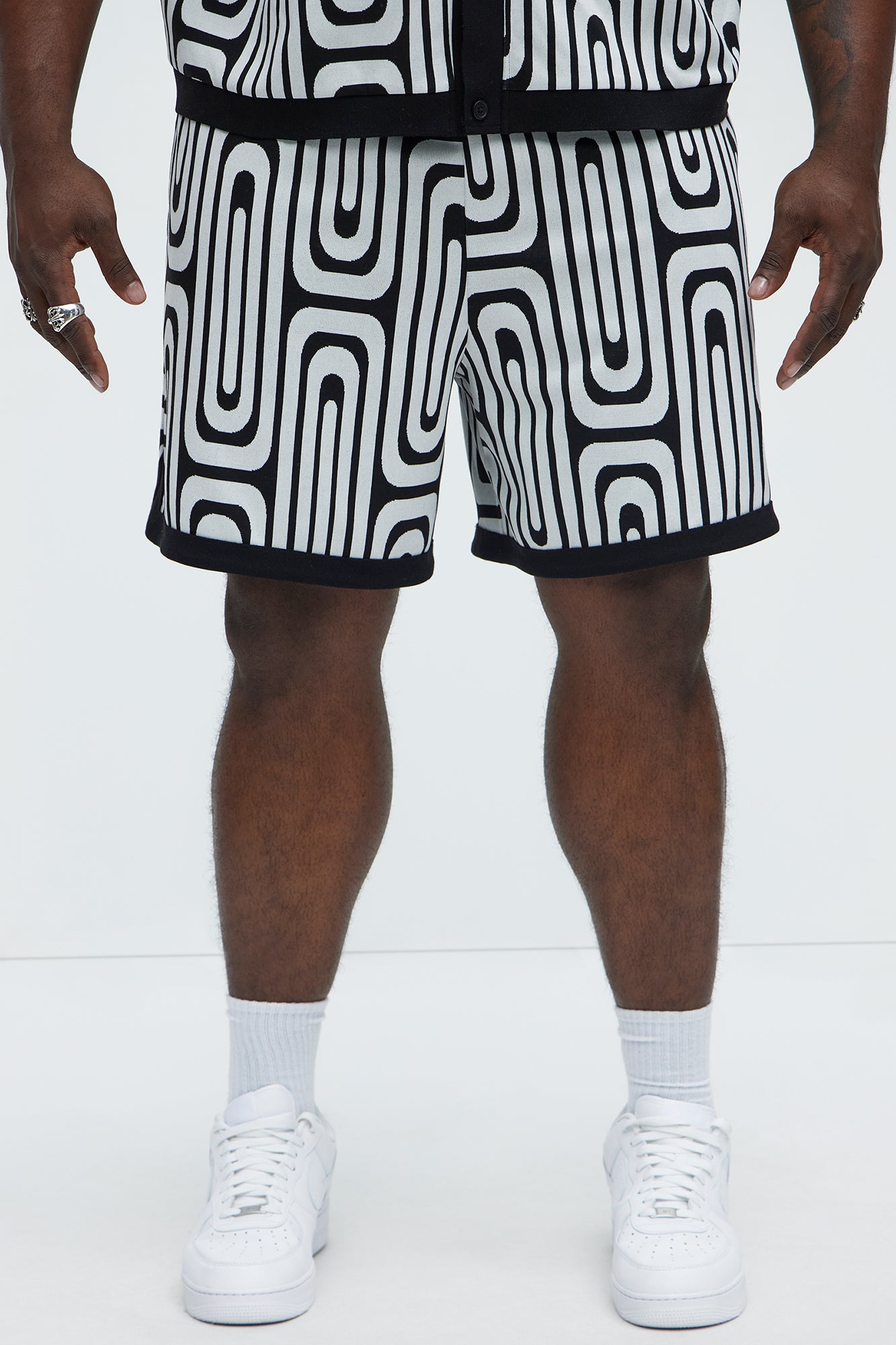 Jack Retro Pattern Warm Up Shorts - Black/combo - Image 6