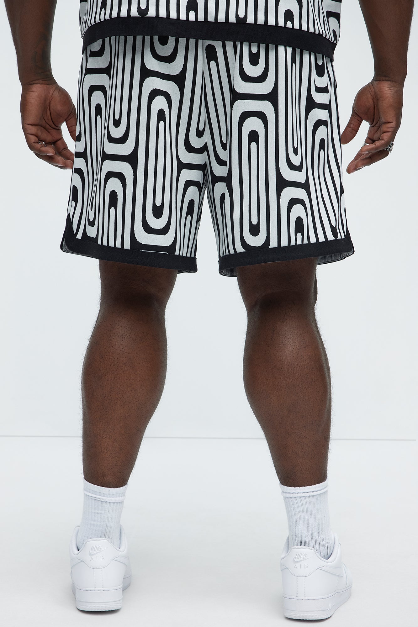 Jack Retro Pattern Warm Up Shorts - Black/combo - Image 8
