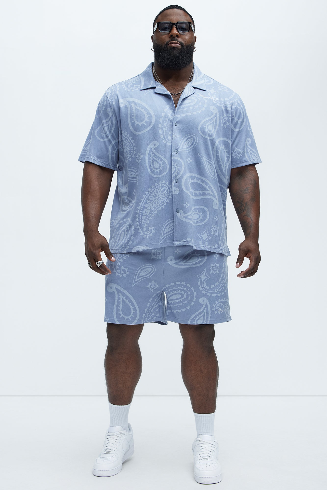 Heritage Paisley Short Sleeve Button Up - Light Blue - Image 6