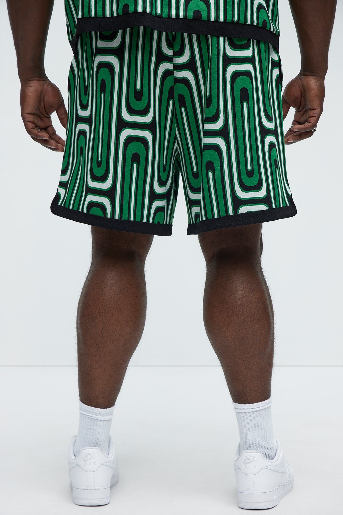 Jack Retro Pattern Warm Up Shorts - Green/combo - Image 8