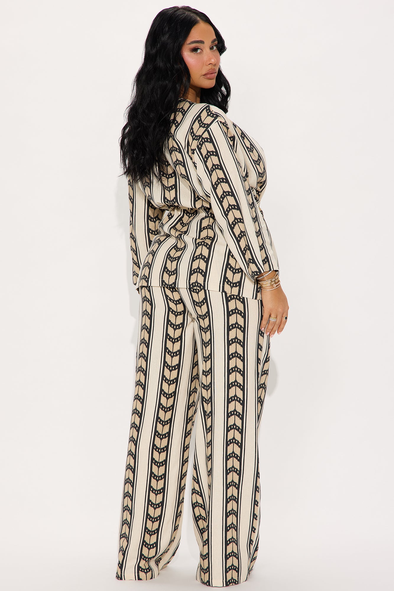 Boho Beach Linen Pant Set - Taupe/combo - Image 3