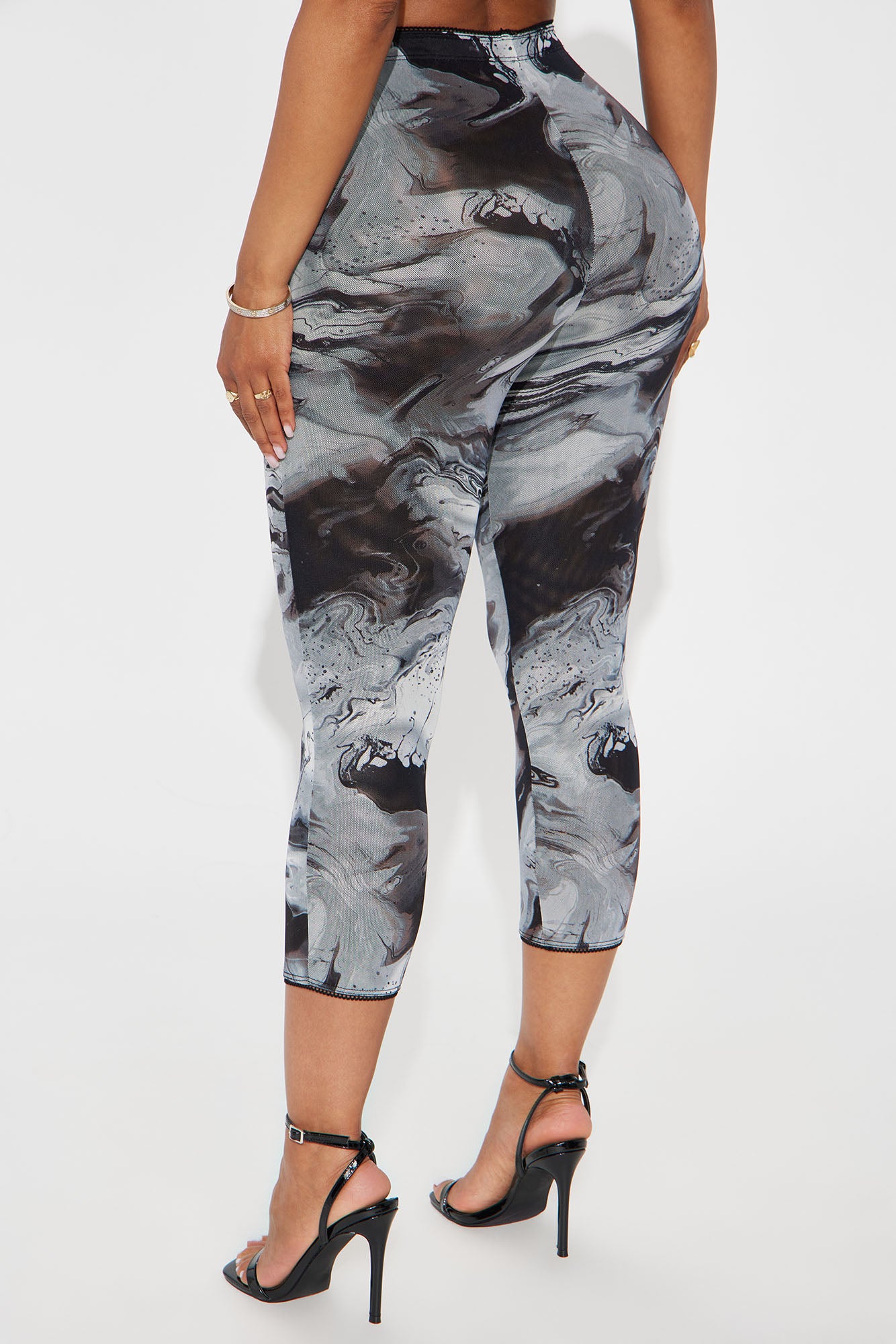 Maya Mesh Capri Legging - Grey - Image 3
