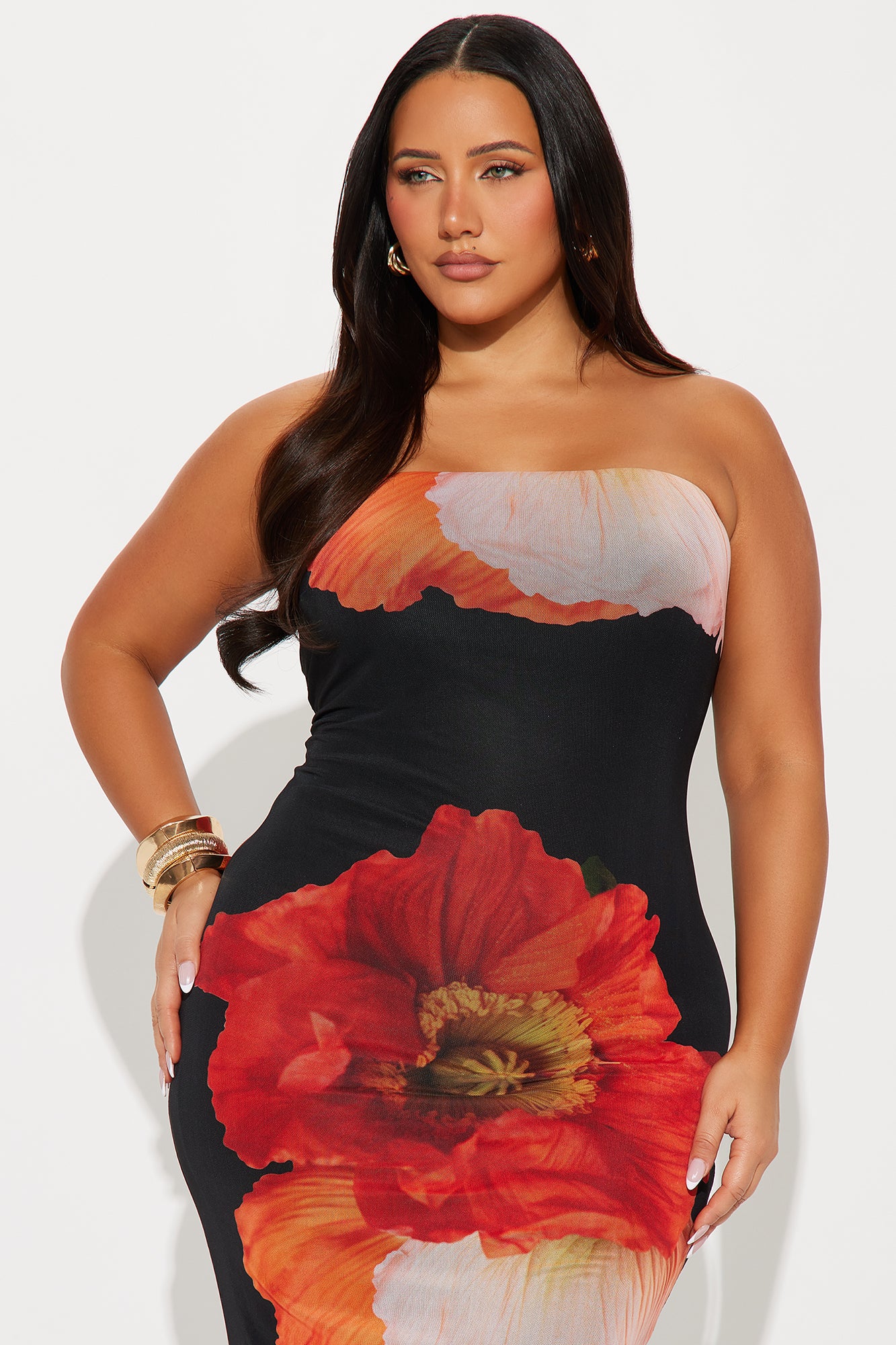 Divine Floral Mesh Maxi Dress - Black/combo - Image 5