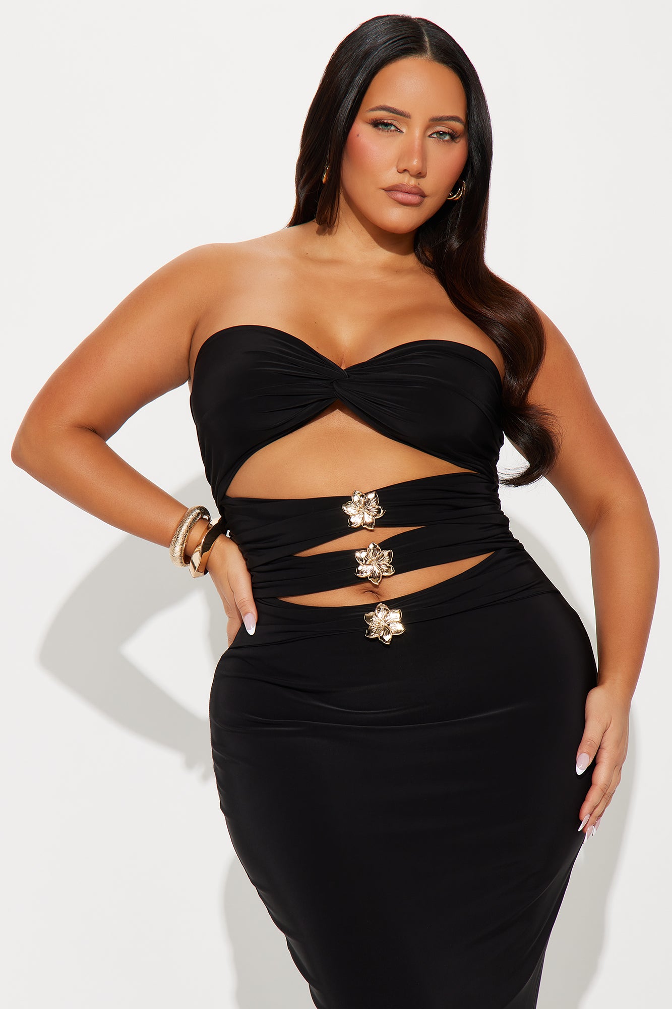 Melia Cut Out Maxi Dress - Black - Image 5