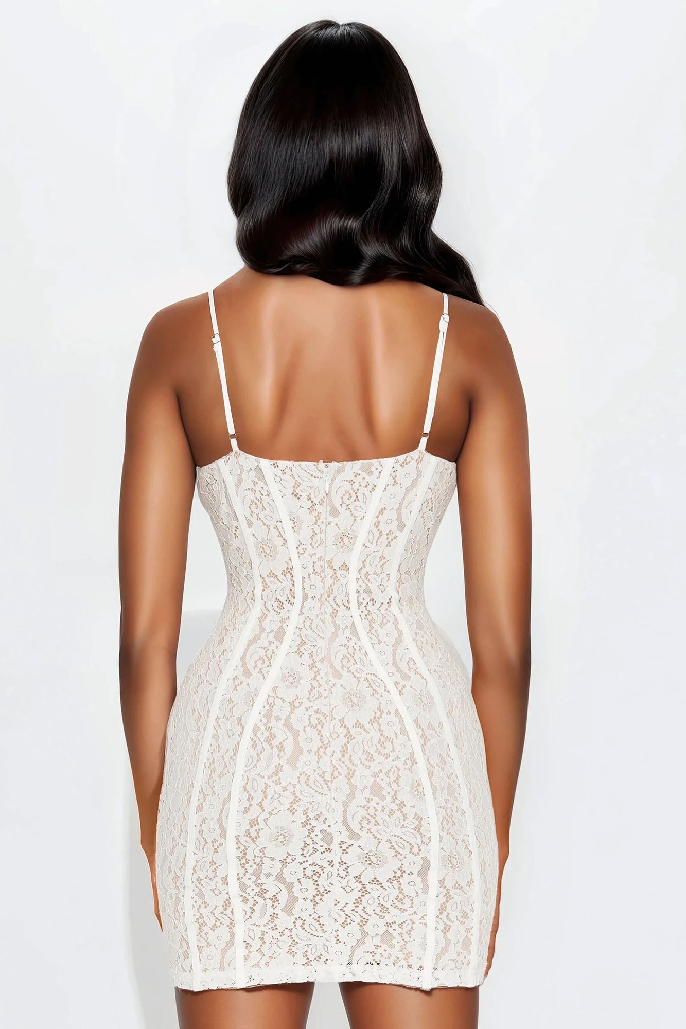 Tall All In Love Lace Mini Dress - White - Image 3